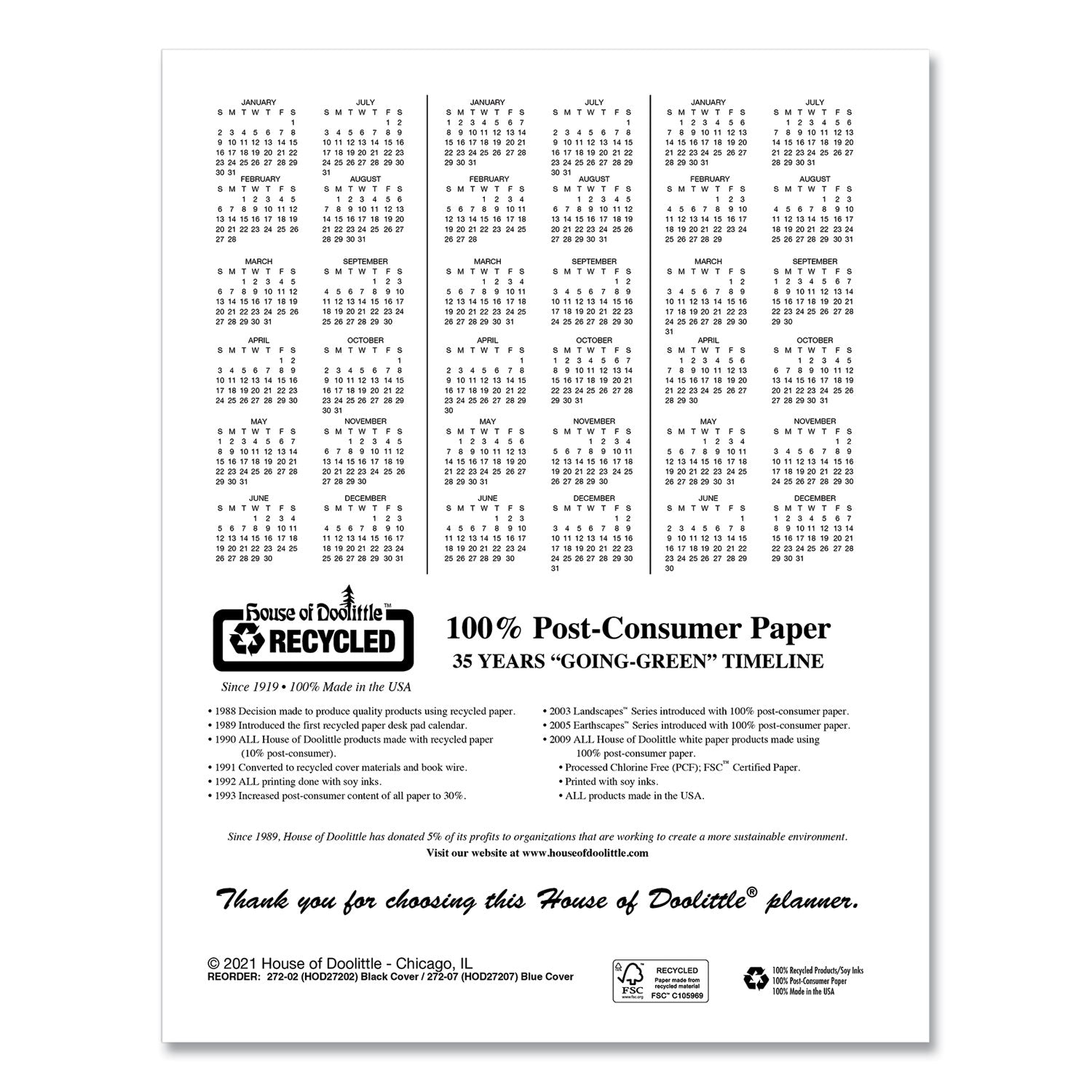 House of Doolittle™ Recycled Professional Weekly Planner, 15-Minute Appts, 11 x 8.5, Black Wirebound Soft Cover, 12-Month (Jan to Dec): 2025 - Bloom Skins