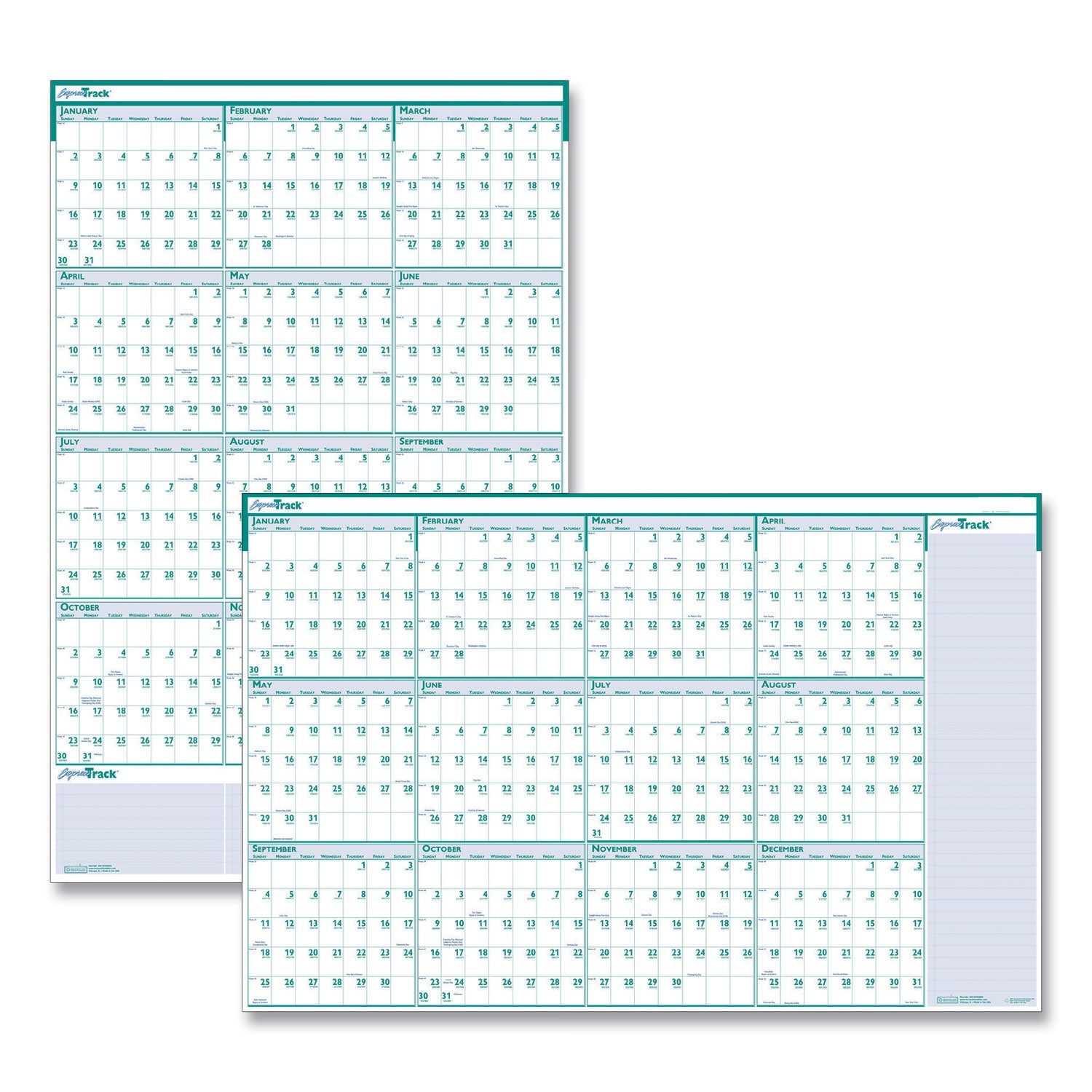 Reversible Yearly Wall Calendar | 24x37, 2025