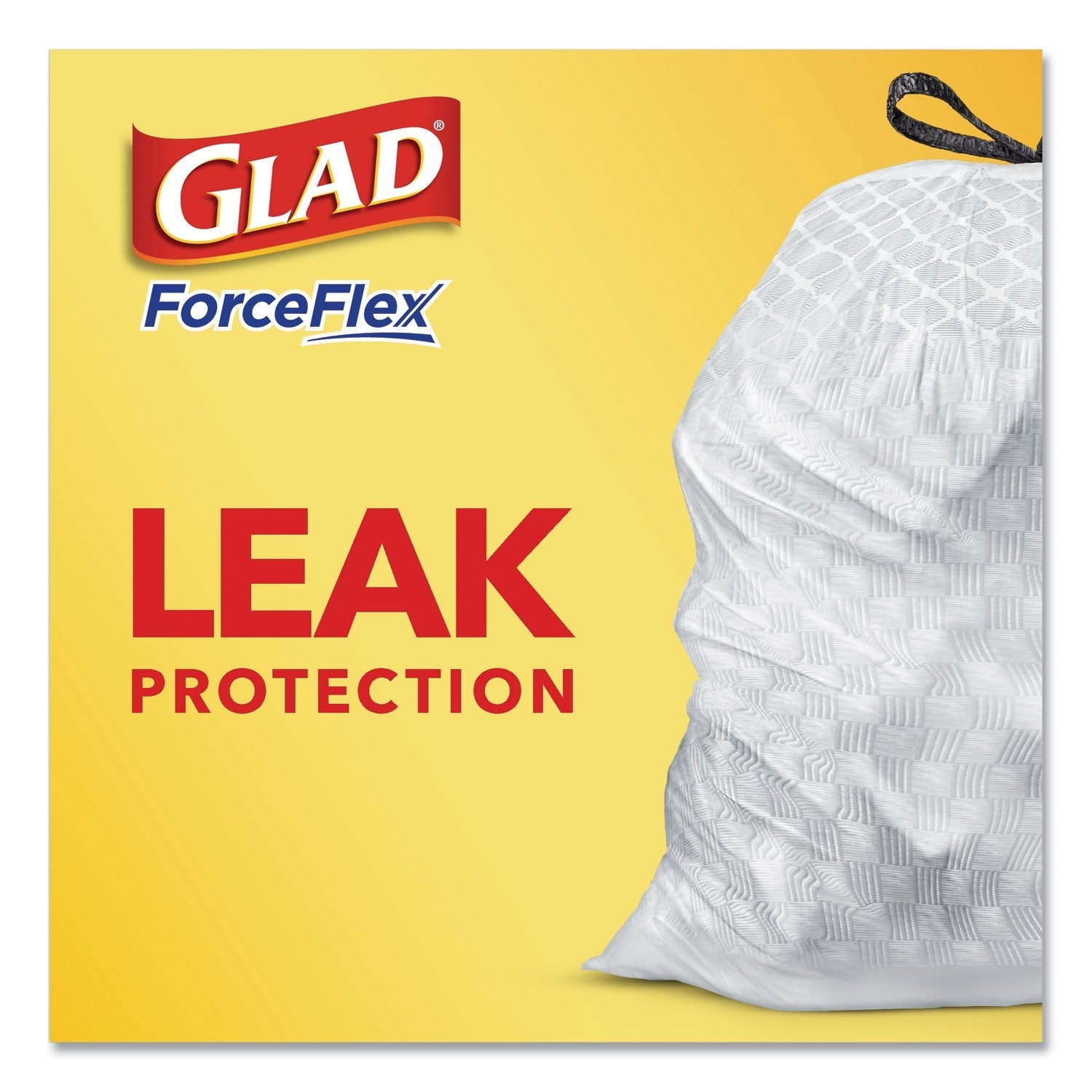 Glad® Glad OdorShield with Febreze, Drawstring, 13 gal, Mediterranean Lavender Scent, 10.18" x 9.81", White, 110/Box