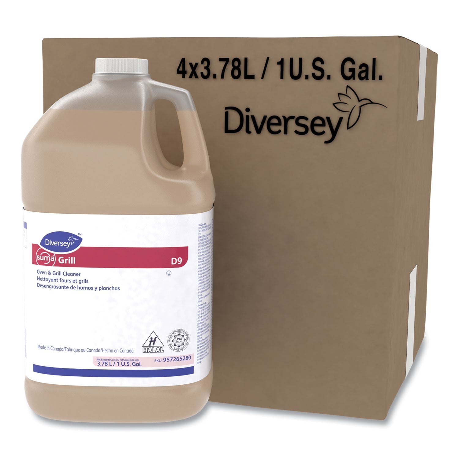 Diversey™ Suma Grill D9, 1 gal Bottle, 4/Carton