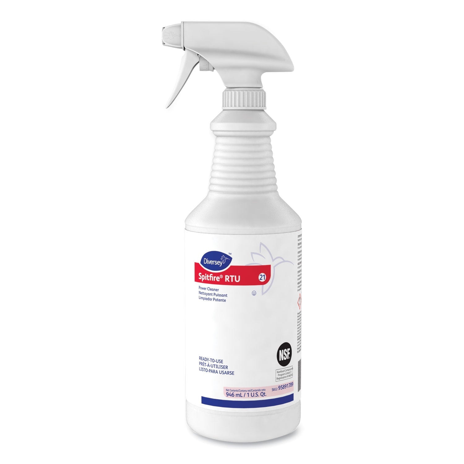 Diversey™ Spitfire Power Cleaner, Liquid, Fresh Pine Scent, 32 Oz Spray Bottle, 12/carton