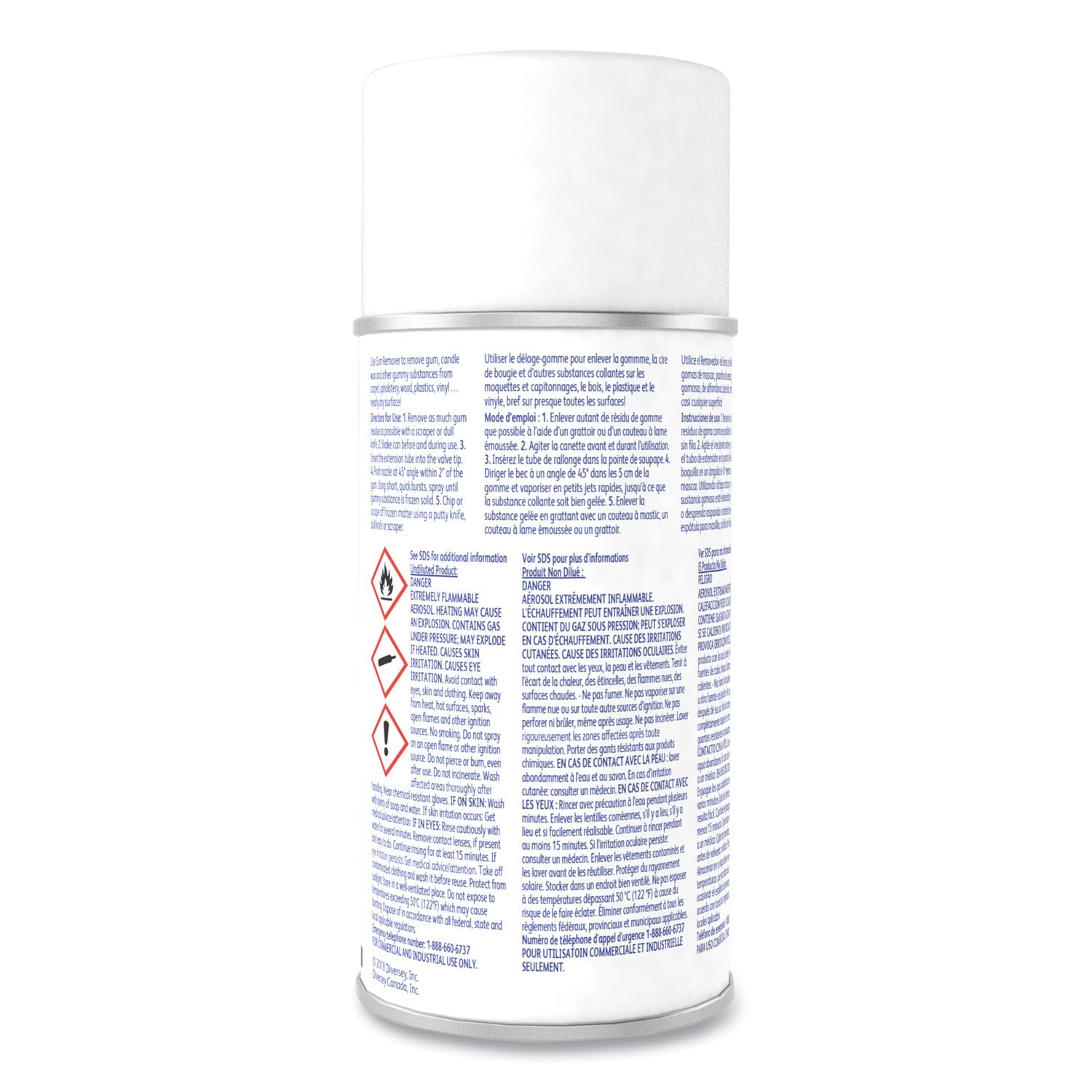 Diversey™ Gum Remover, 6.5 Oz Aerosol Spray Can, 12/carton