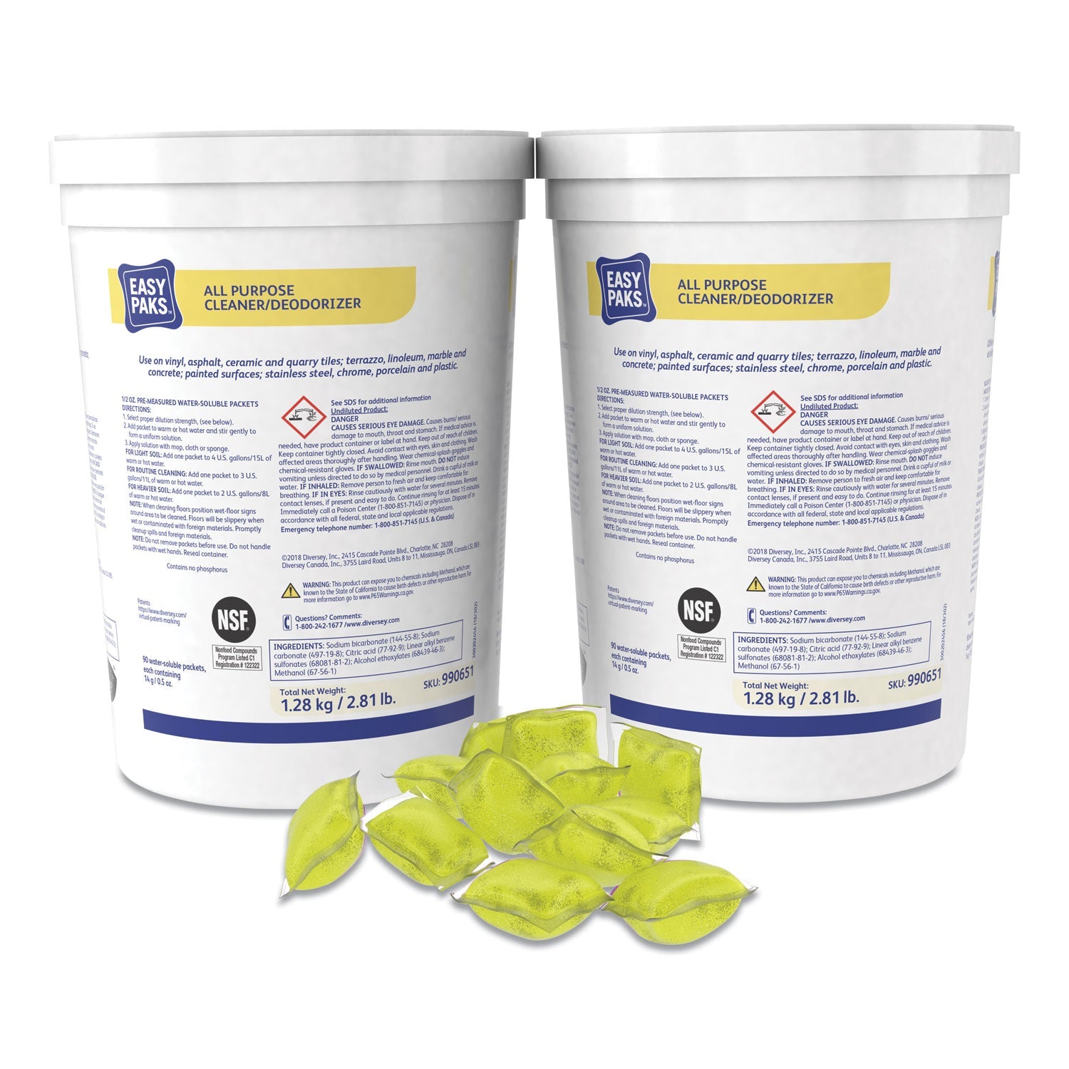 Easy Paks® All-Purpose Cleaner/deodorizer, 90 .5 Oz Packets/tub, 2 Tubs/carton