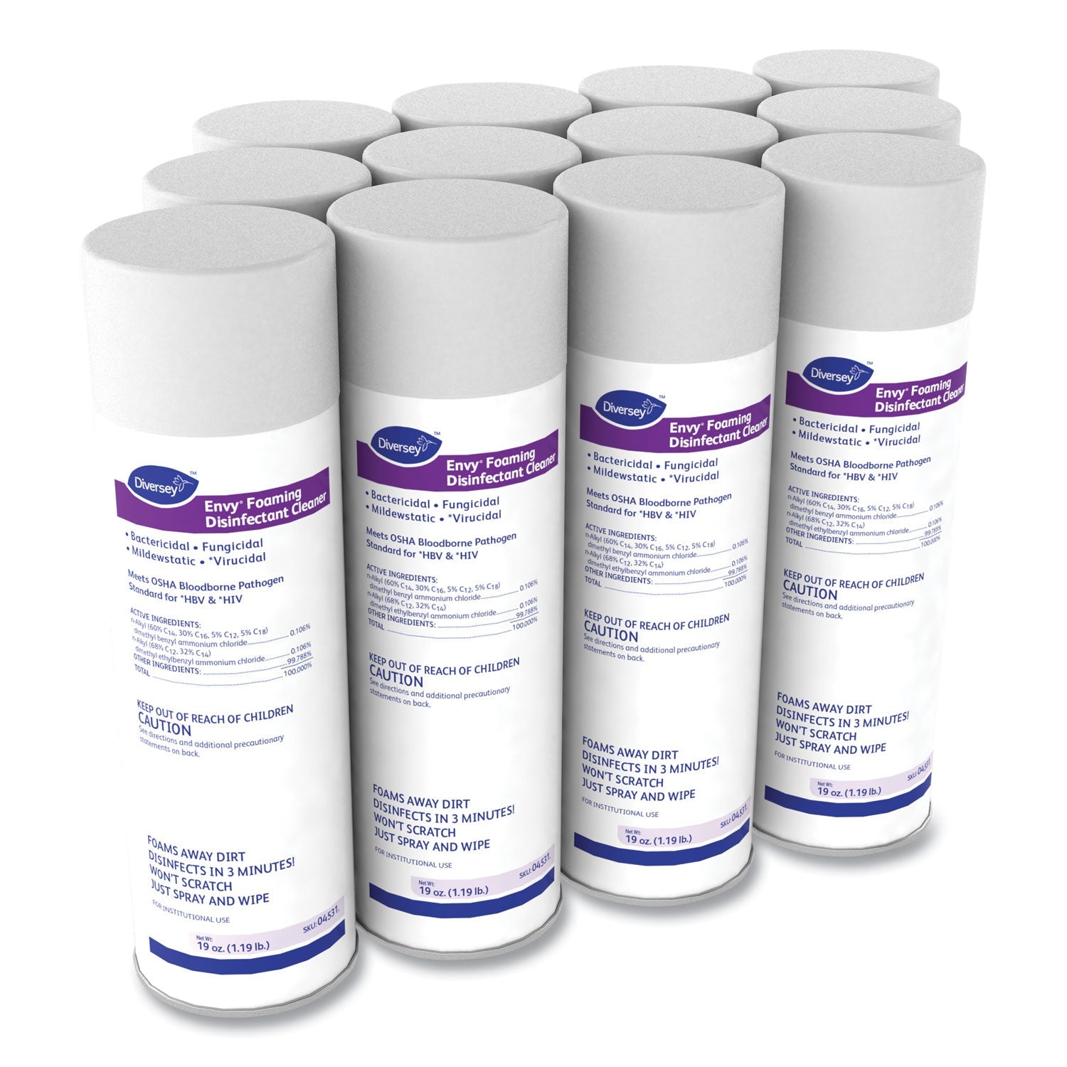 Envy Foaming Disinfectant Cleaner | 19oz, 12/Ctn