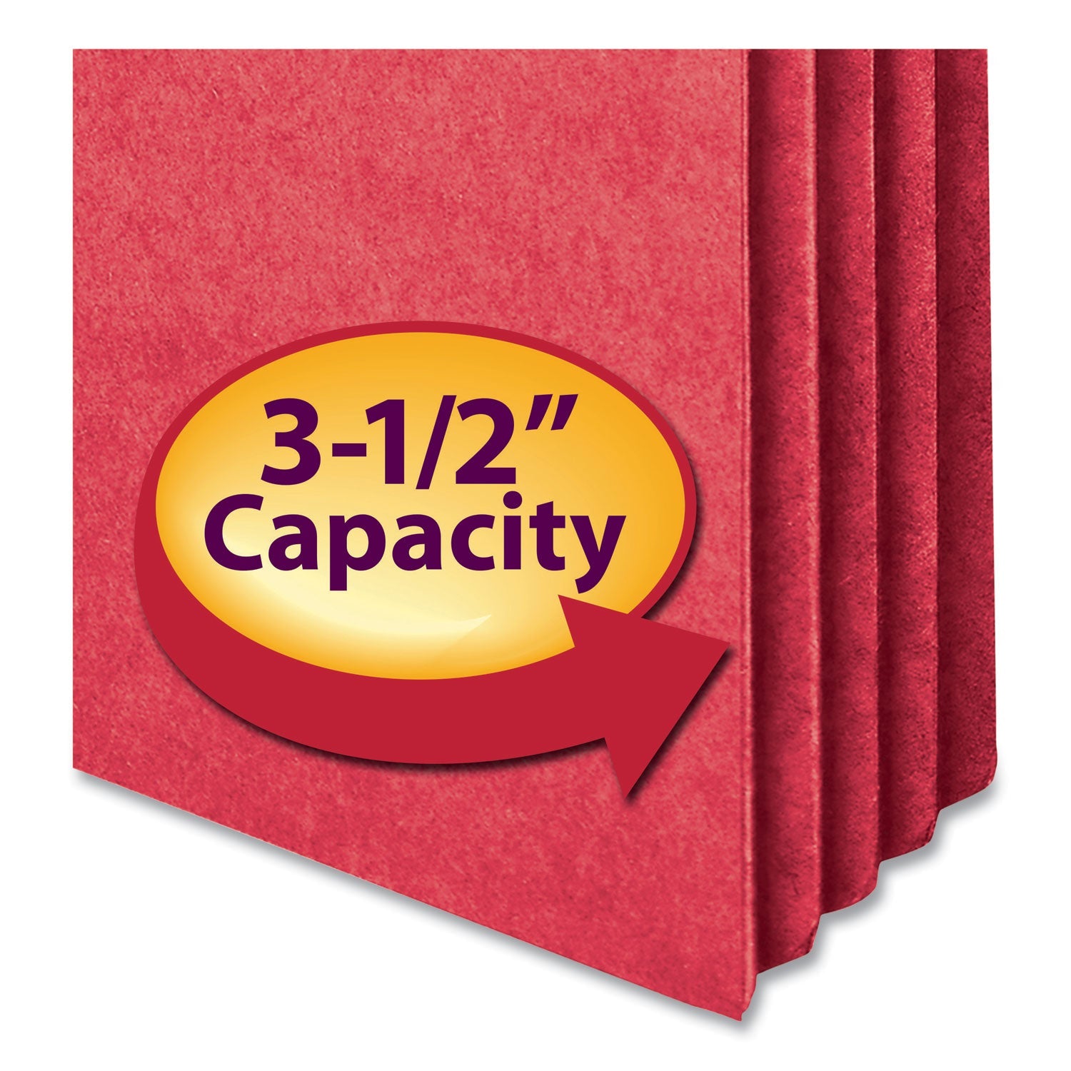 Smead Colored File Pockets, 3.5" Expansion, Legal Size, Red