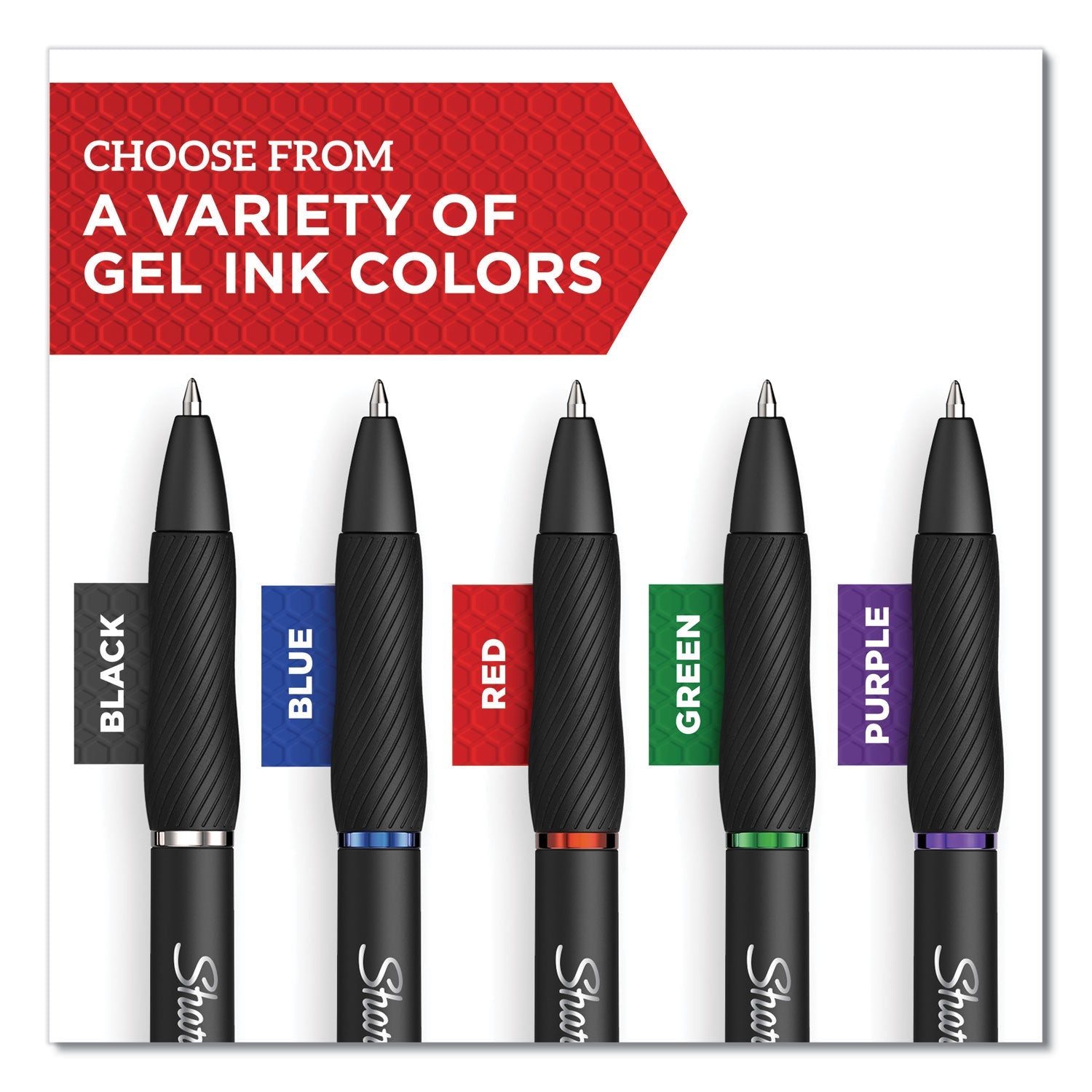 Sharpie® S-Gel™ S-Gel High-Performance Gel Pen, Retractable, Fine 0.5 Mm, Blue Ink, Black Barrel, Dozen