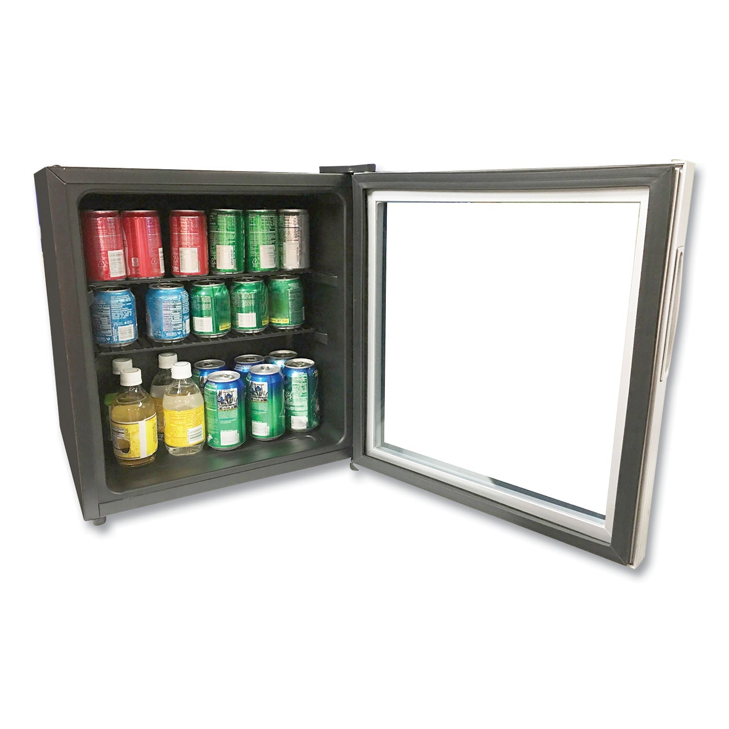 Avanti 1.6 Cu. Ft. Refrigerator/beverage Cooler, 18.25 X 17.25 X 20, Black/platinum Trim Glass Door