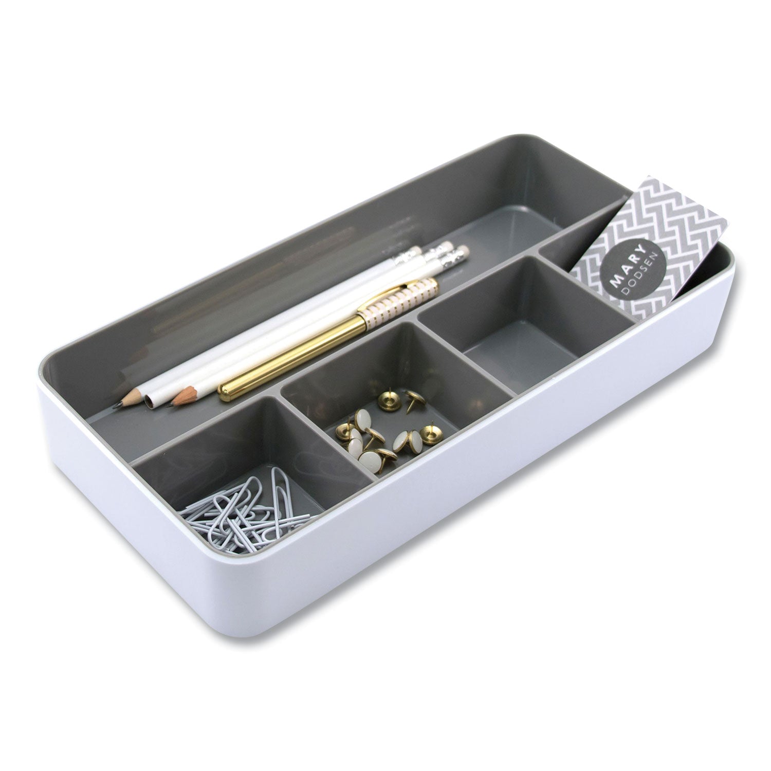 5-Compartment Accessory Holder | White/Gray