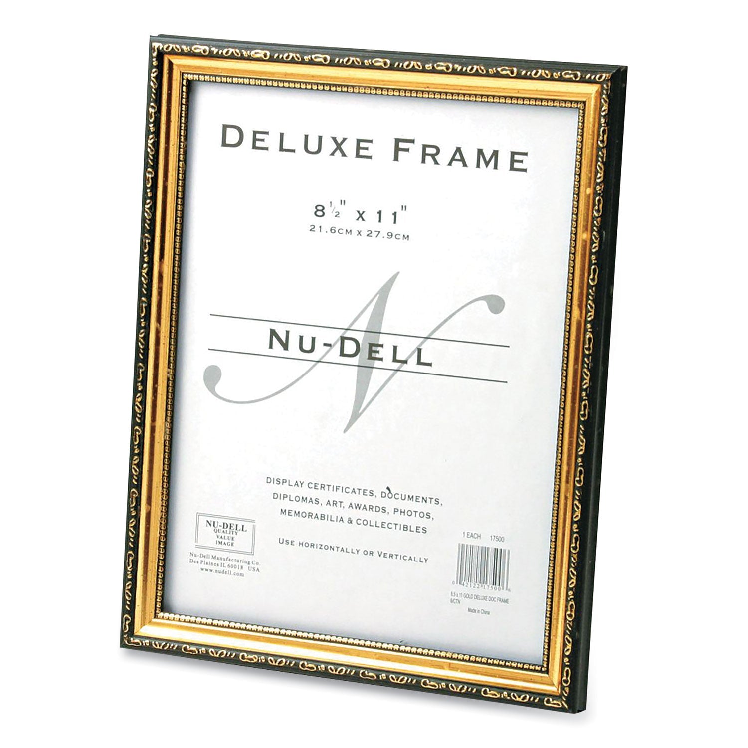 Deluxe Document And Photo Frame | 8.5x11, Gold/Black