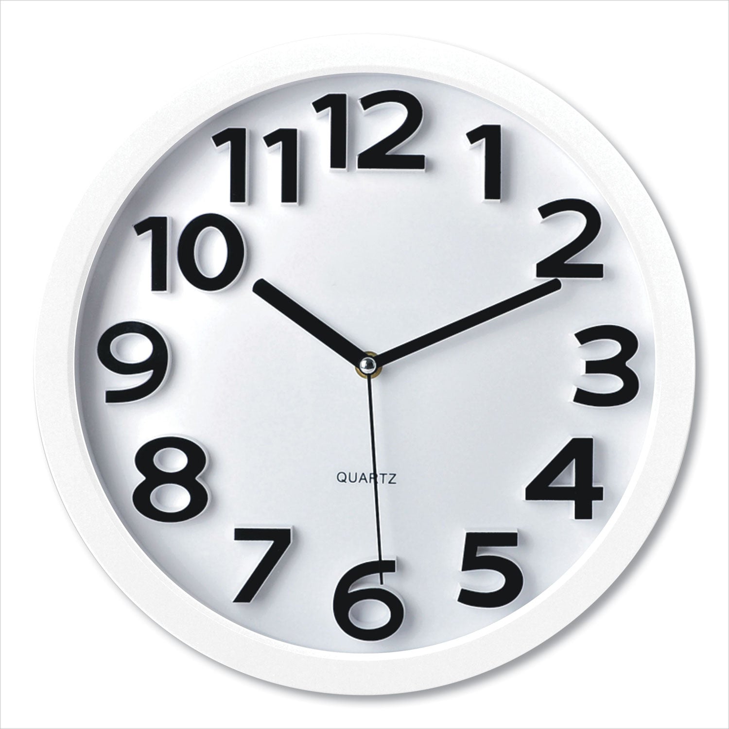 Wall Clock with Raised Numerals | 13" White Case