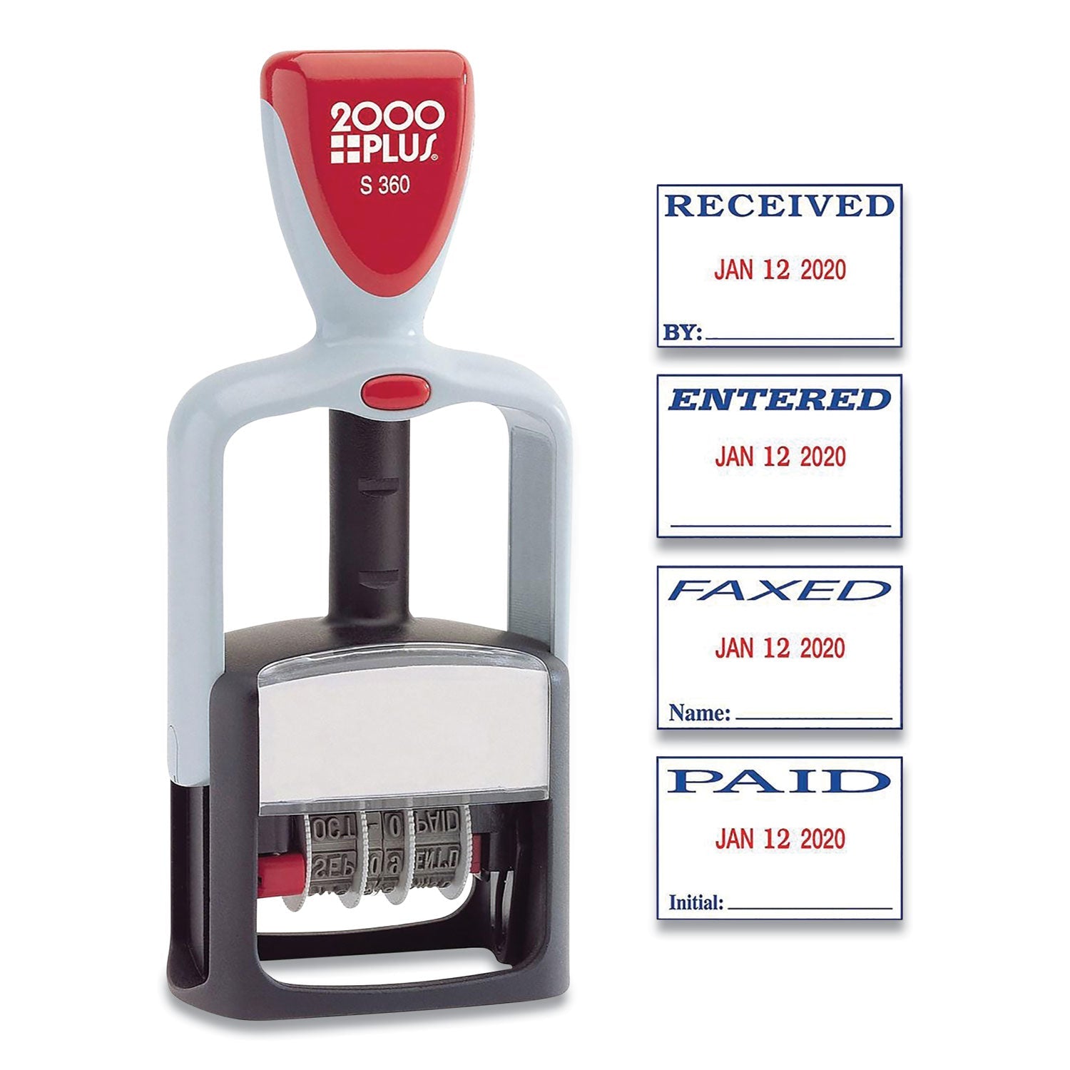 Self-Inking Two-Color Message Dater | S 360