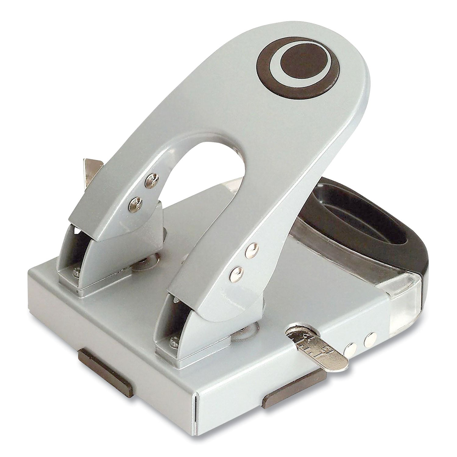 Officemate 50-Sheet Deluxe Two-Hole Punch, 1/4" Holes, Gray/blue
