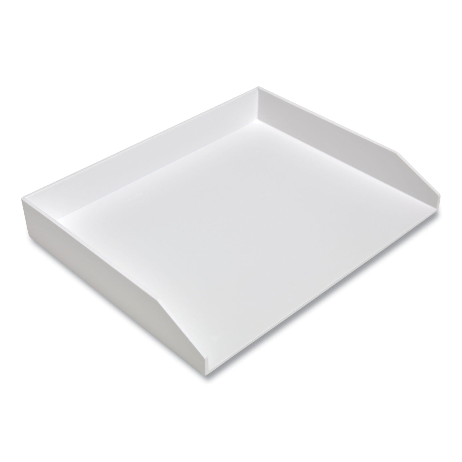 TRU RED™ Side-Load Stackable Plastic Document Tray, 1 Section, Letter-Size, 12.24 X 9.8 X 1.75, White