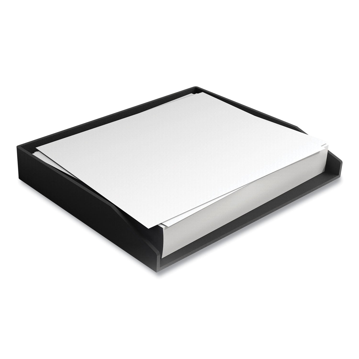 TRU RED™ Side-Load Stackable Plastic Document Tray, 1 Section, Letter-Size, 12.24 X 9.8 X 1.75, Black, 2/pack