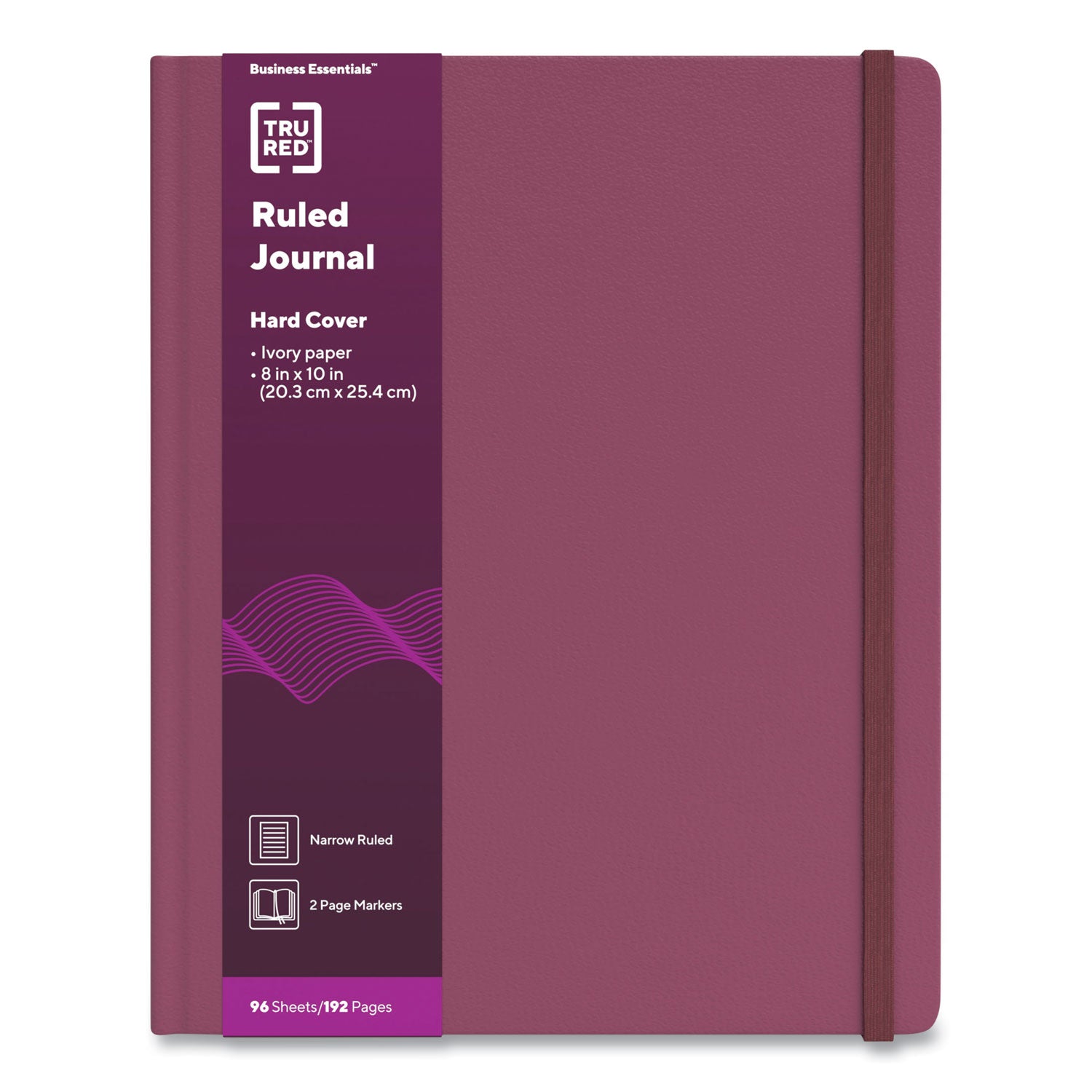 TRU RED™ Hardcover Business Journal, 1-Subject, Narrow Rule, Purple Cover, (96) 10 x 8 Sheets