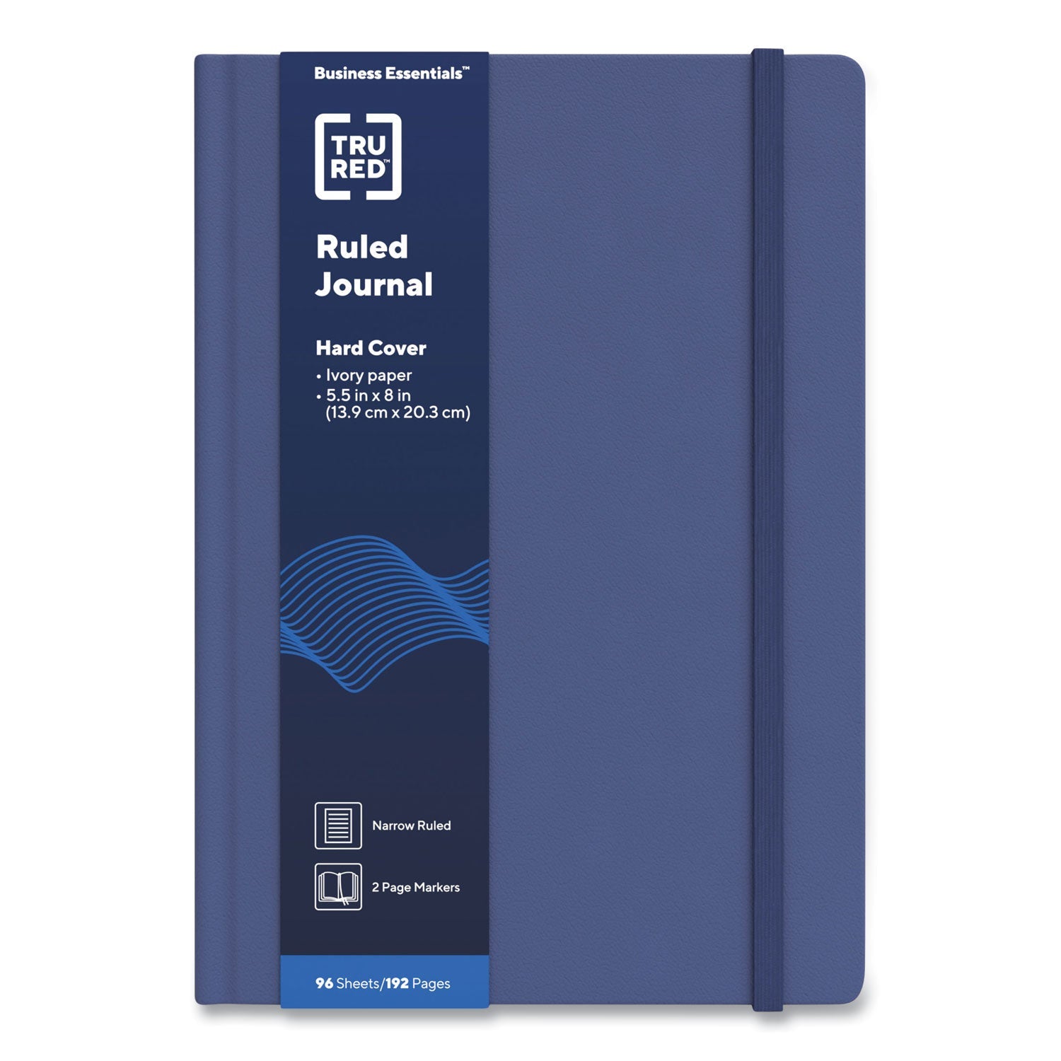 TRU RED™ Hardcover Business Journal, 1-Subject, Narrow Rule, Blue Cover, (96) 8 x 5.5 Sheets