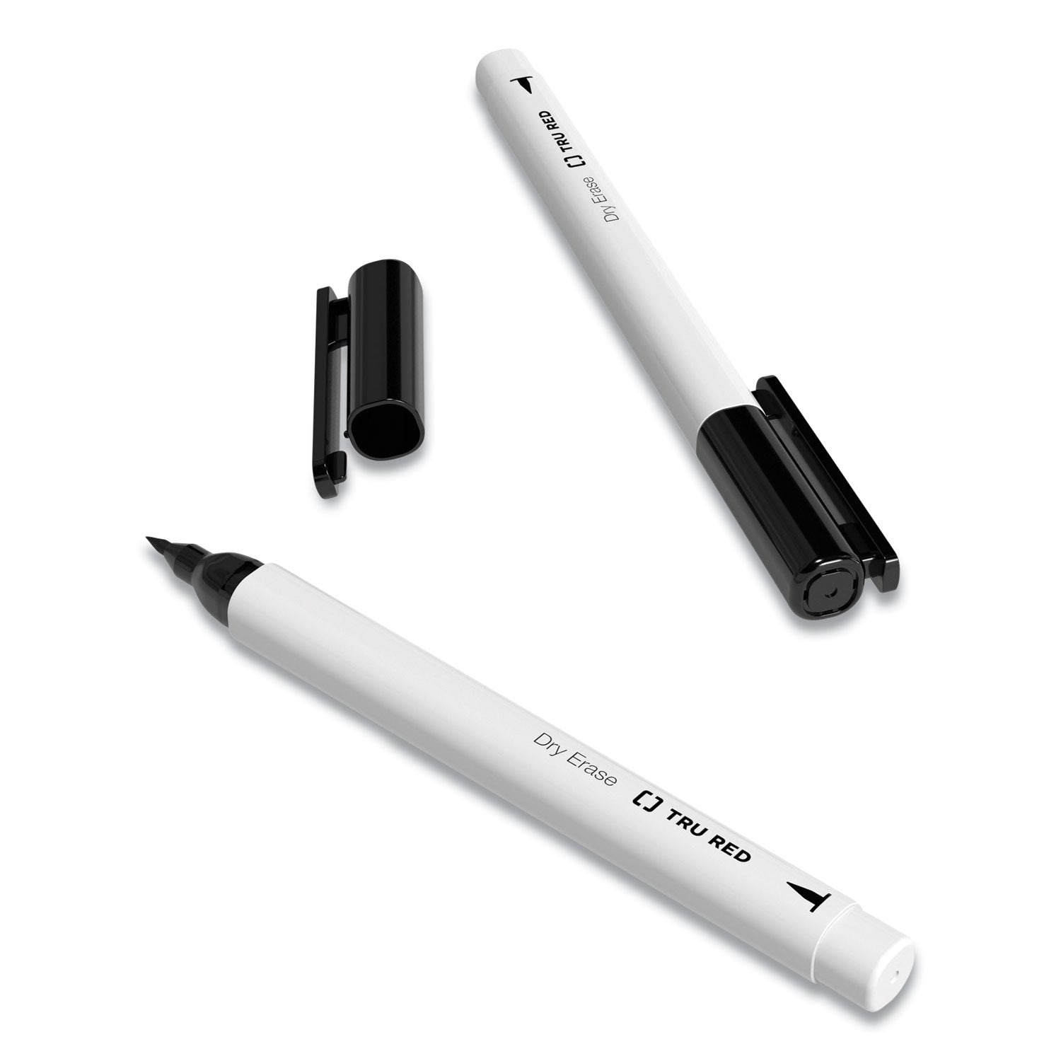 TRU RED™ Dry Erase Marker, Pen-Style, Extra-Fine Bullet Tip, Black, Dozen