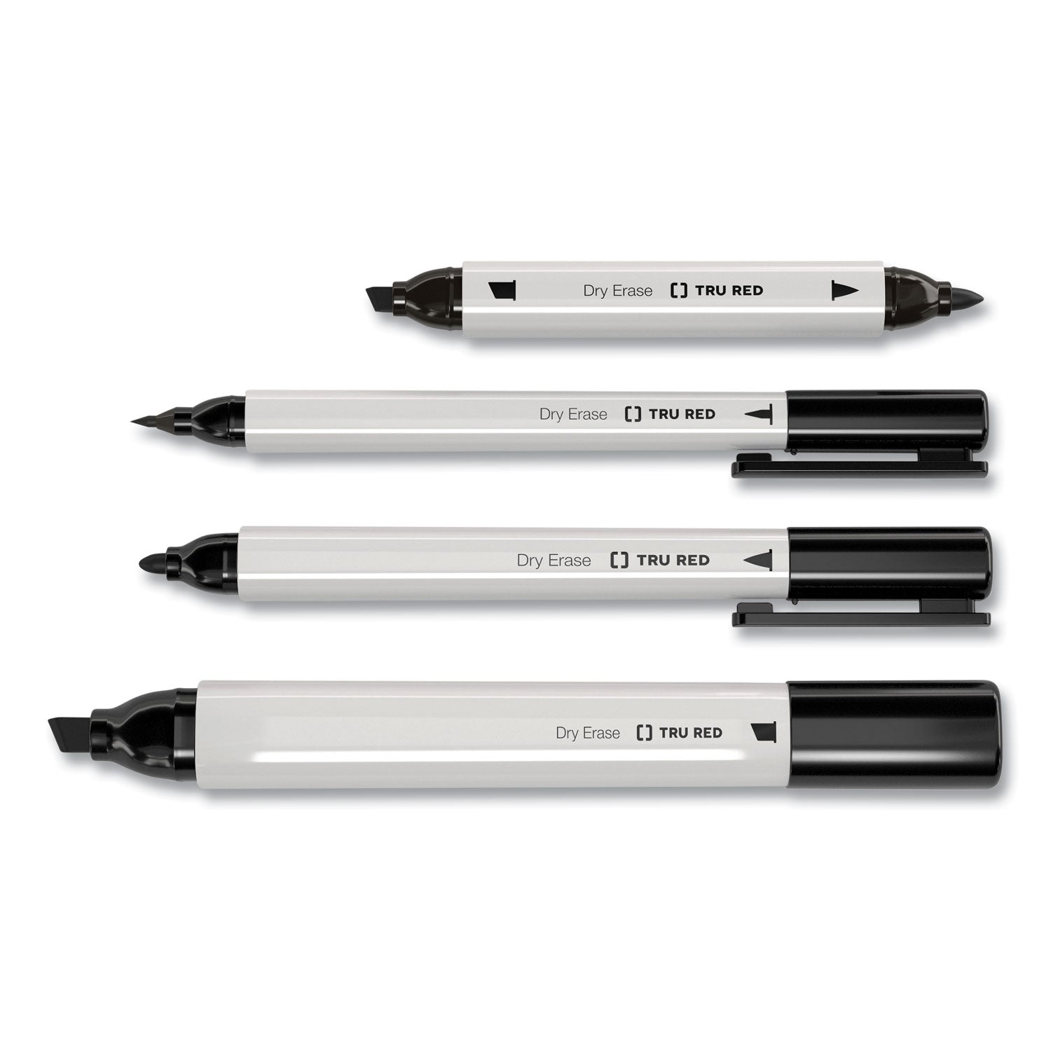 TRU RED™ Dry Erase Marker, Pen-Style, Extra-Fine Bullet Tip, Black, Dozen