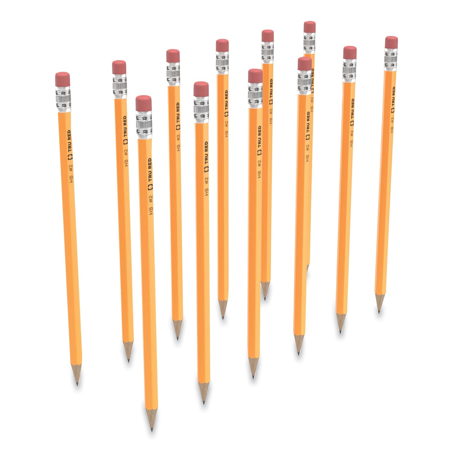 TRU RED™ WOODEN PENCIL, HB (#2), BLACK LEAD, YELLOW BARREL, DOZEN