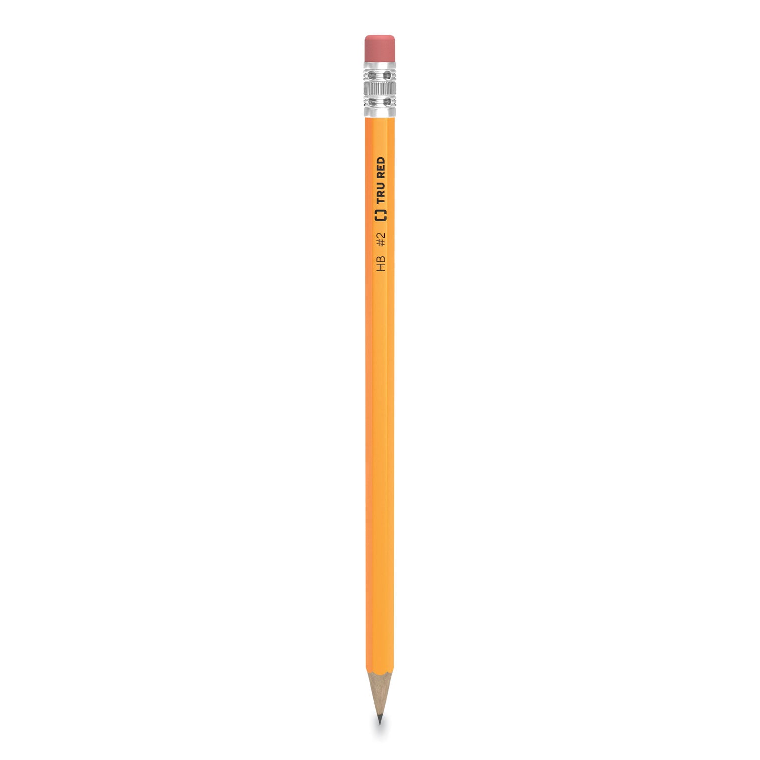 TRU RED™ WOODEN PENCIL, HB (#2), BLACK LEAD, YELLOW BARREL, DOZEN
