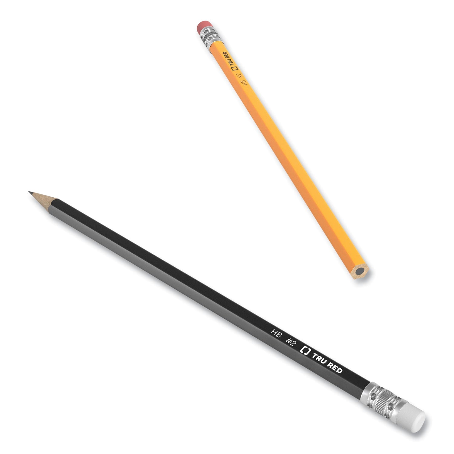 TRU RED™ WOODEN PENCIL, HB (#2), BLACK LEAD, YELLOW BARREL, DOZEN