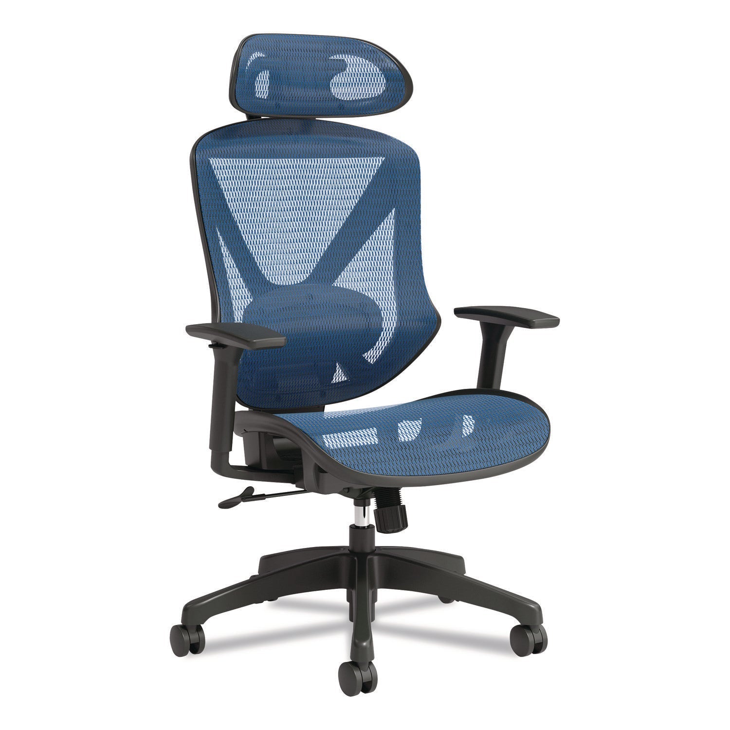 Union & Scale™ Flexfit Dexley Mesh Task Chair, Supports Up To 275 Lb, Blue Seat/back, Black Base