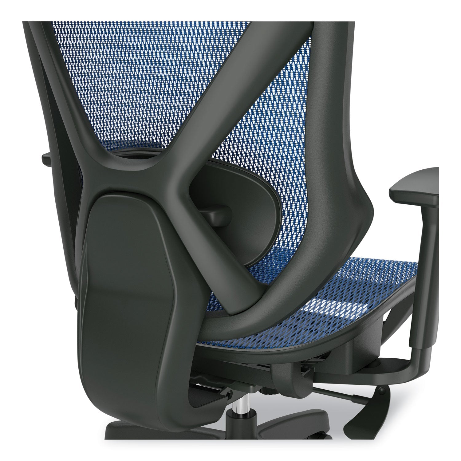 Union & Scale™ Flexfit Dexley Mesh Task Chair, Supports Up To 275 Lb, Blue Seat/back, Black Base