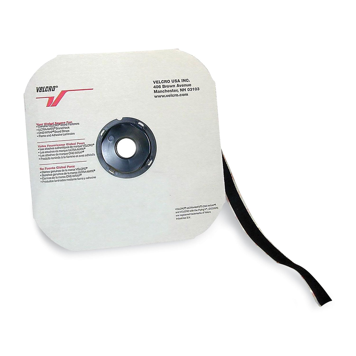 VELCRO® Brand Sticky Back Hook Fastener, Velcro 0.75" X 900", Black