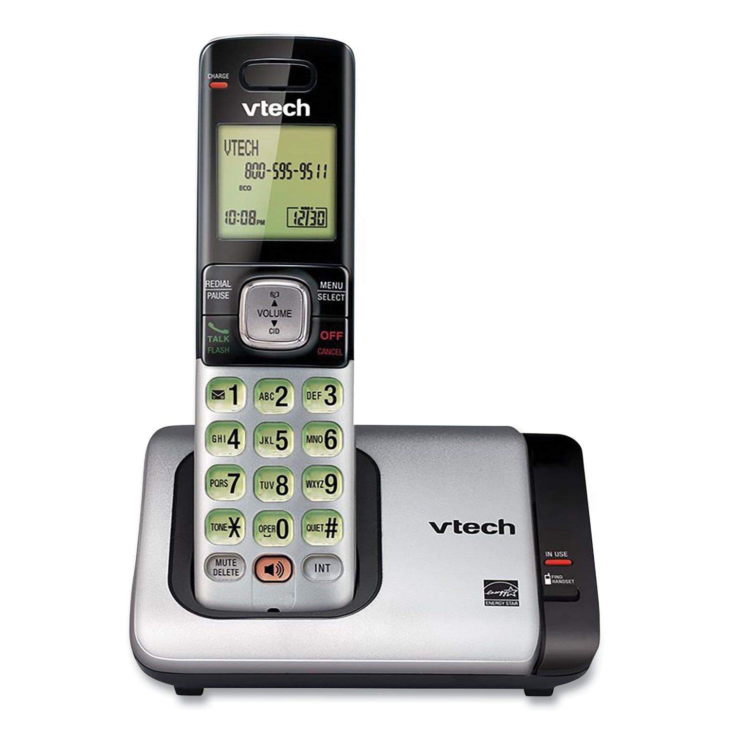 Vtech® Cs6719-2 Two-Handset Cordless Telephone System, Dect 6.0, Silver/black