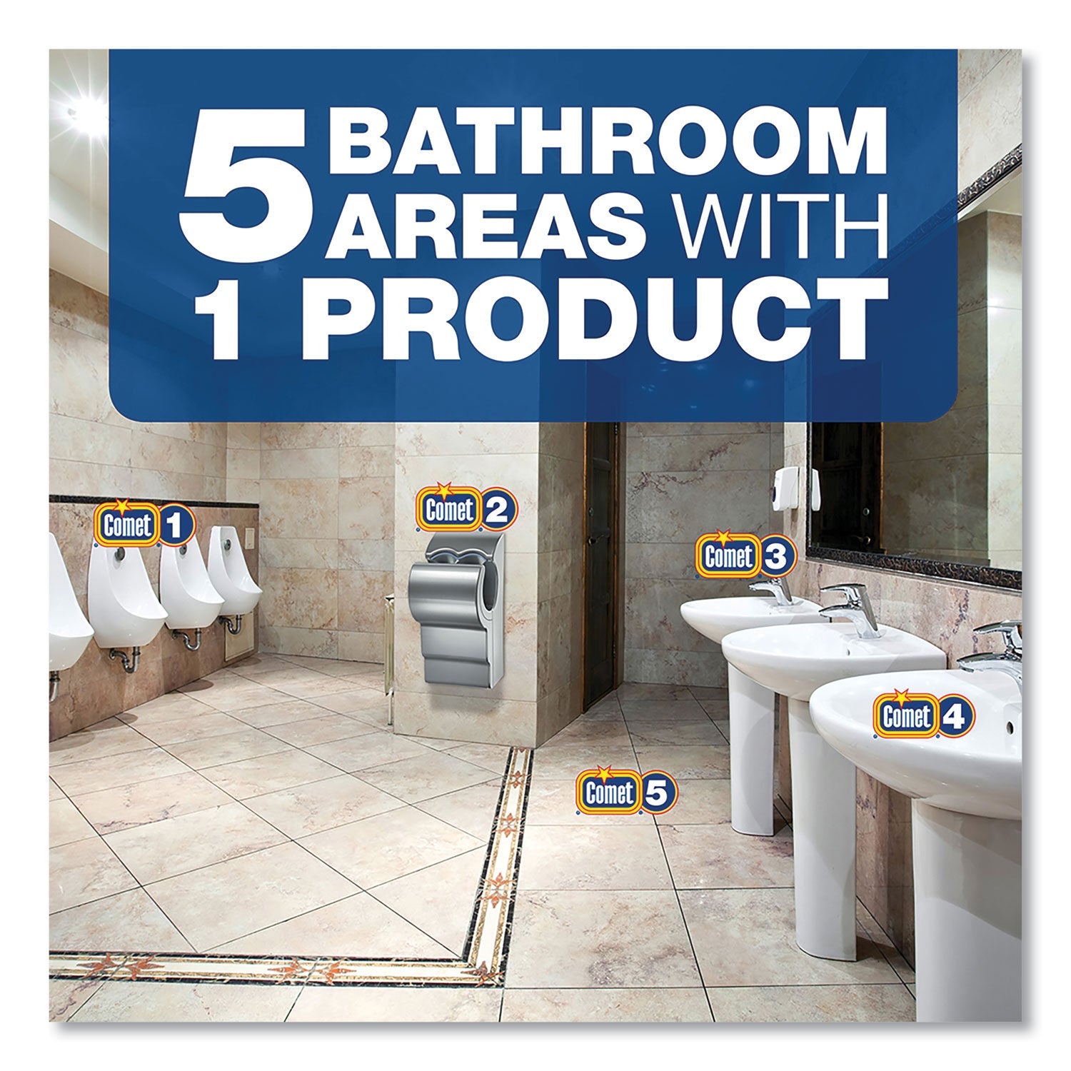 Comet® Disinfecting-Sanitizing Bathroom Cleaner, One Gallon Bottle, 3/carton