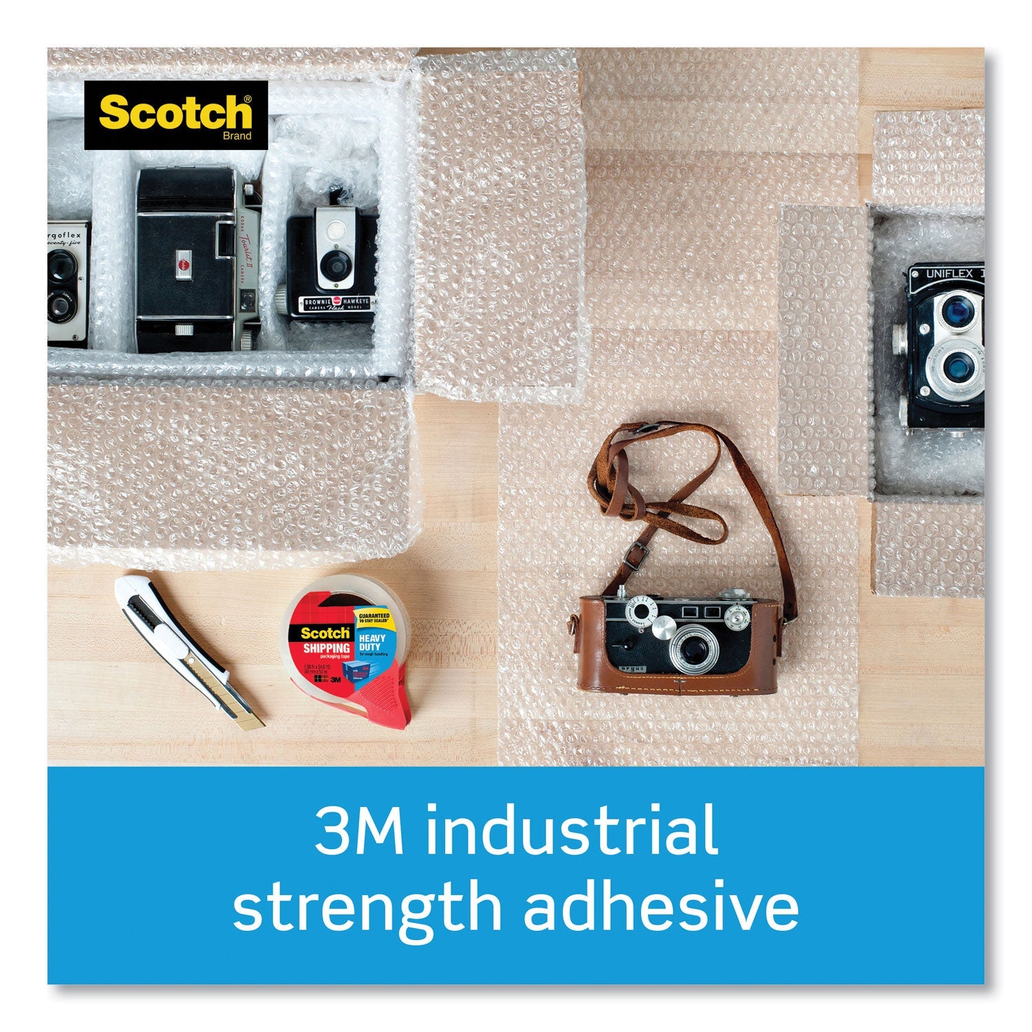 Scotch® 3850 Heavy-Duty Packaging Tape With Dispenser, 3" Core, 1.88" X 54.6 Yds, Clear, 4/pack