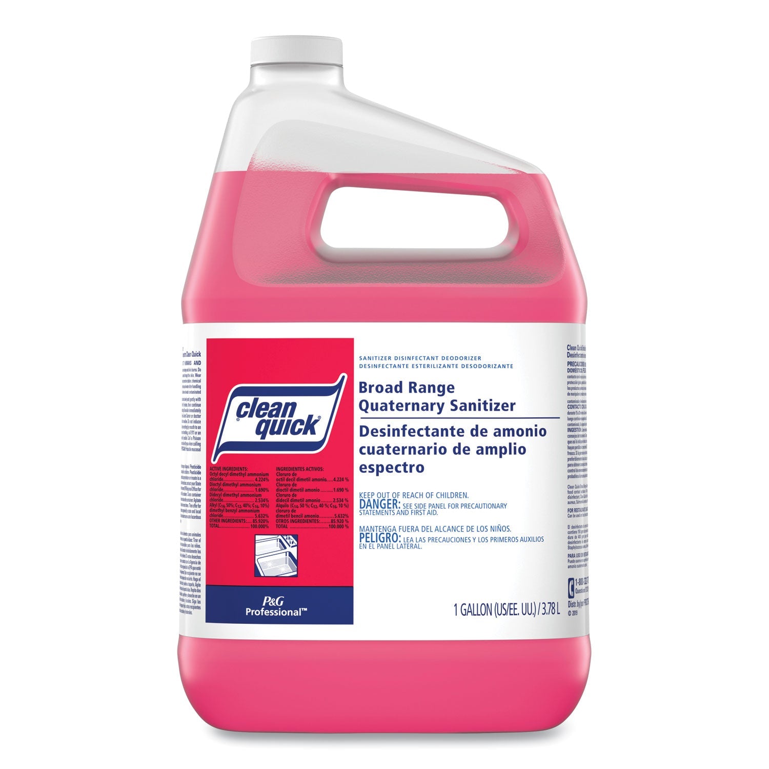 Clean Quick® Broad Range Quaternary Sanitizer, Sweet Scent, 1 Gal Bottle, 3/carton