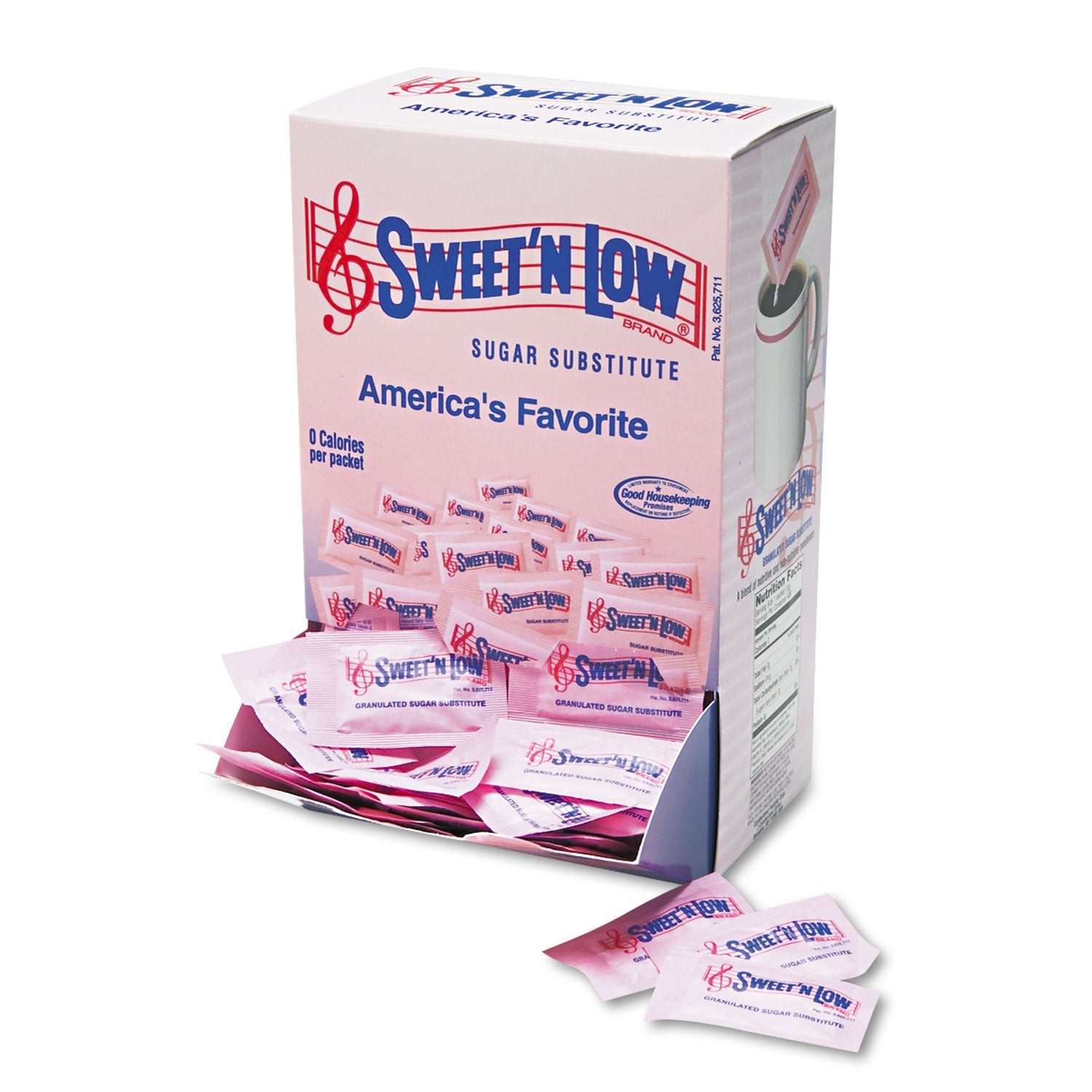 Sweet'N Low® Zero Calorie Sweetener, 1 g Packet, 400/Box, 4 Box/Carton - Bloom Skins