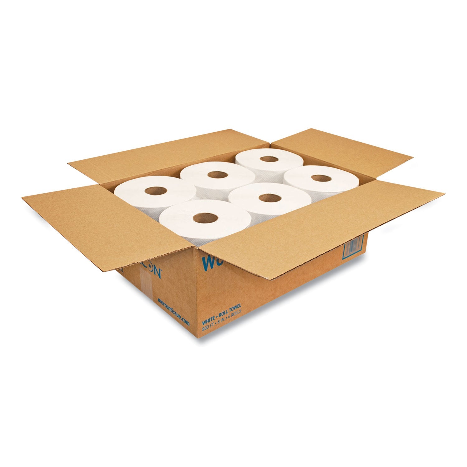 Morcon Tissue Morsoft Universal Roll Towels, 1-Ply, 8" x 800 ft, White, 6 Rolls/Carton