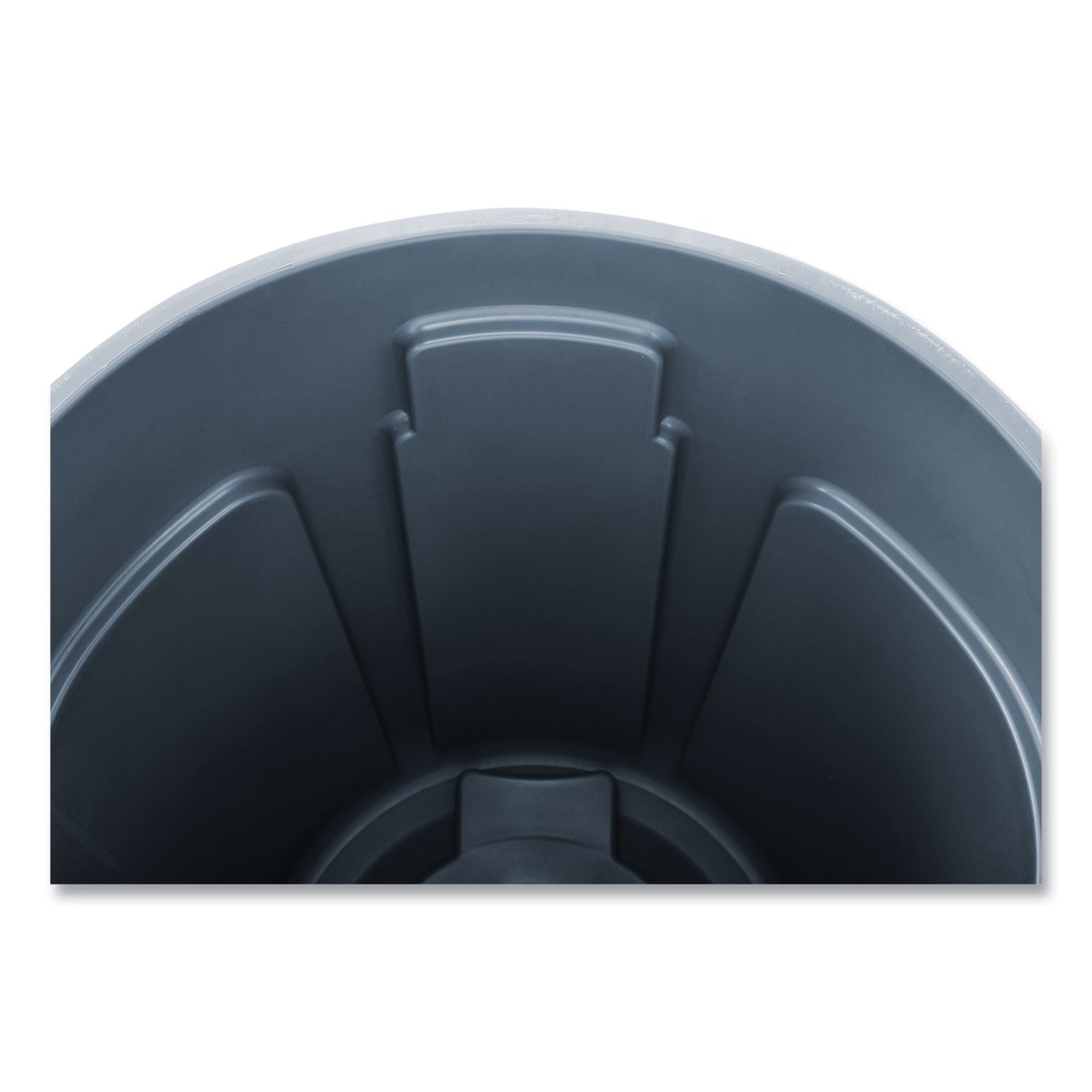 Rubbermaid® Commercial Vented Round Brute Container, 32 gal, Plastic, Gray