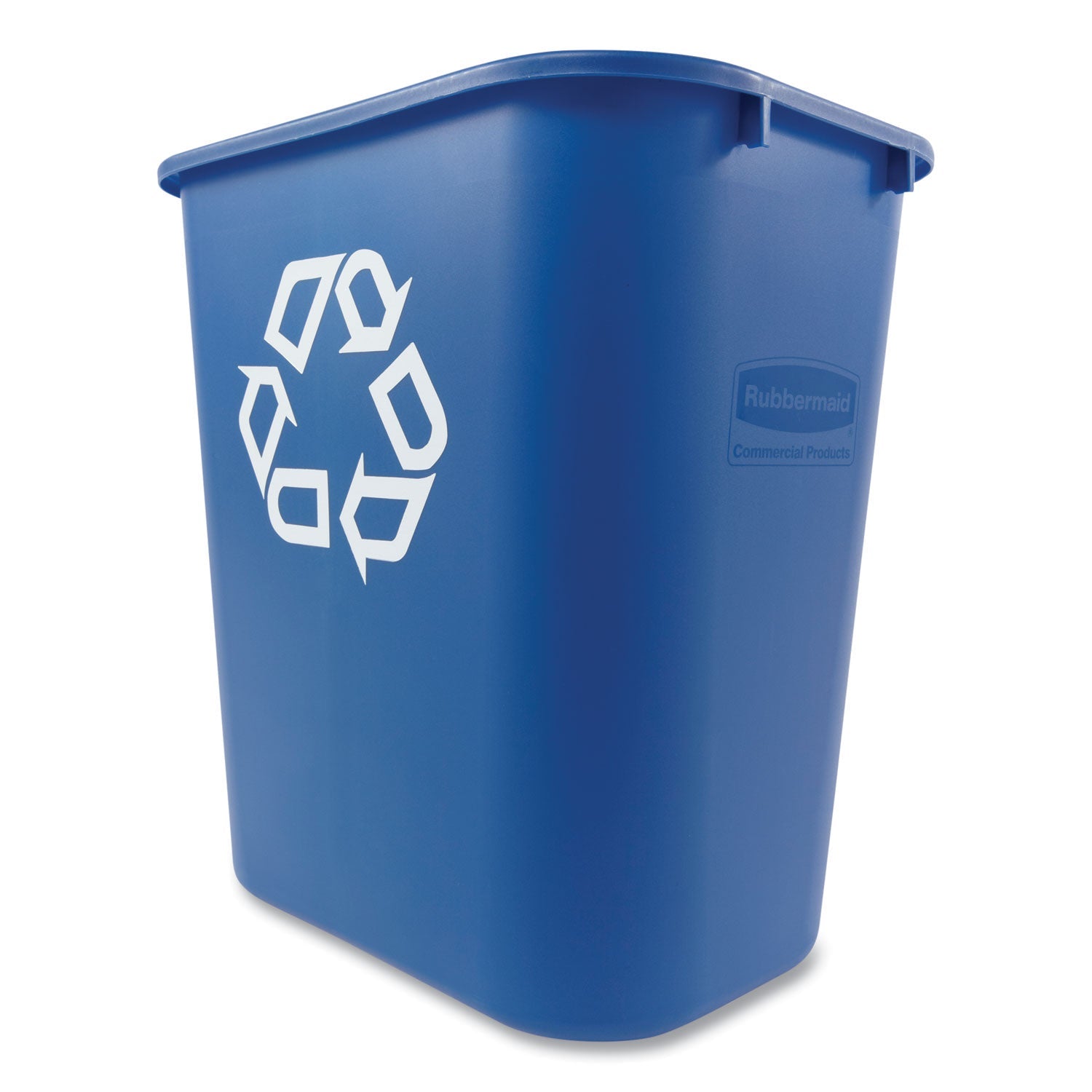 Rubbermaid® Commercial Deskside Recycling Container, Medium, 28.13 qt, Plastic, Blue