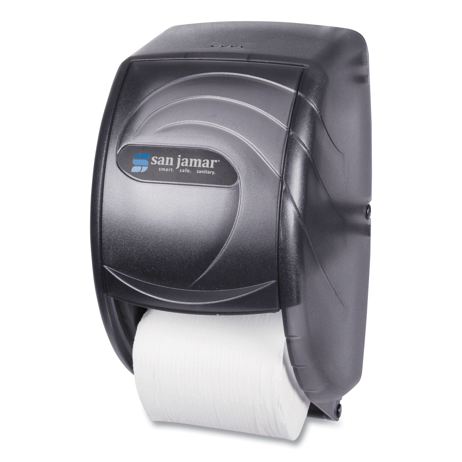 San Jamar® Duett Standard Bath Tissue Dispenser, Oceans, 7.5 x 7 x 12.75, Transparent Black Pearl