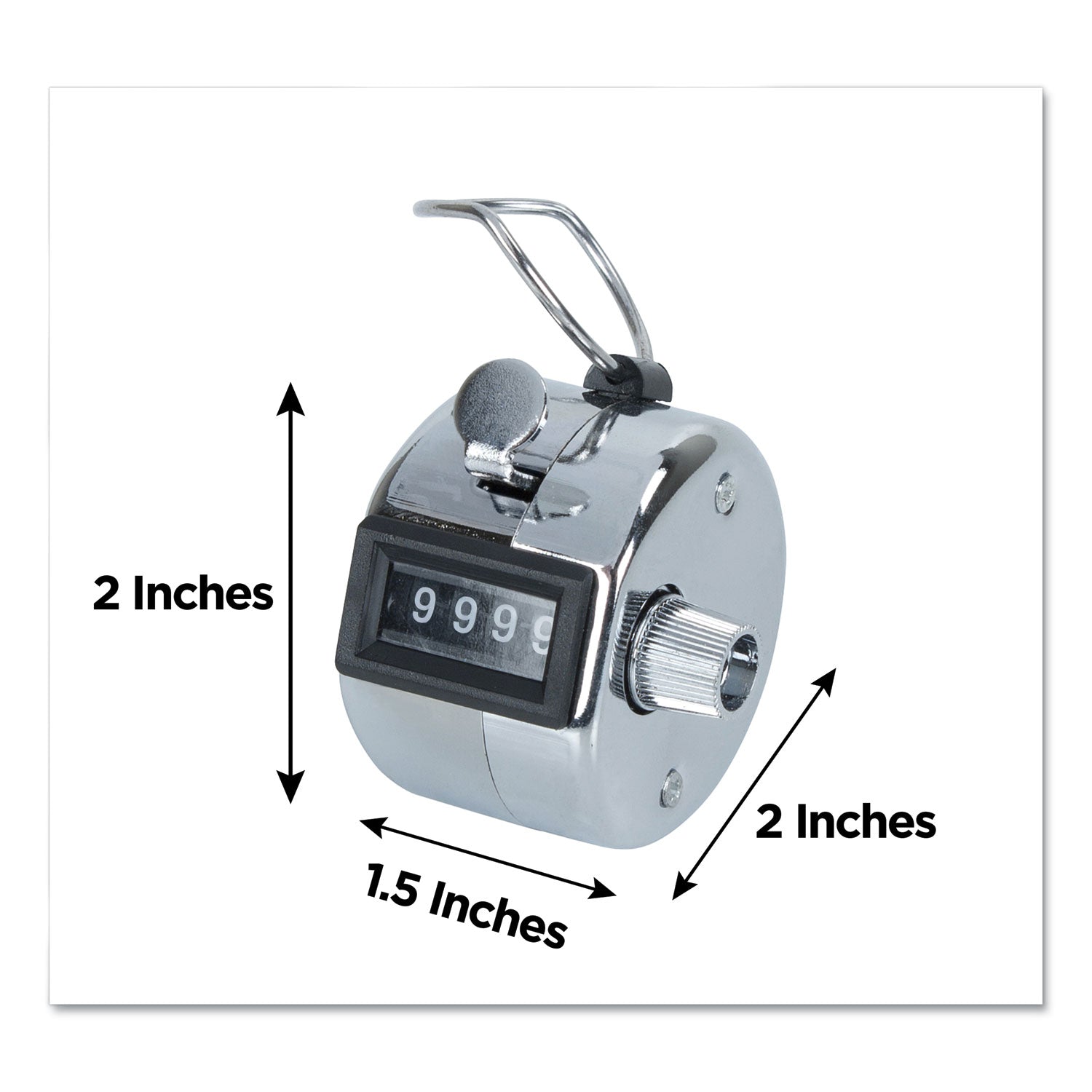 COSCO Crowd Control Hand Tally Counter, Registers 0-9999, Chrome