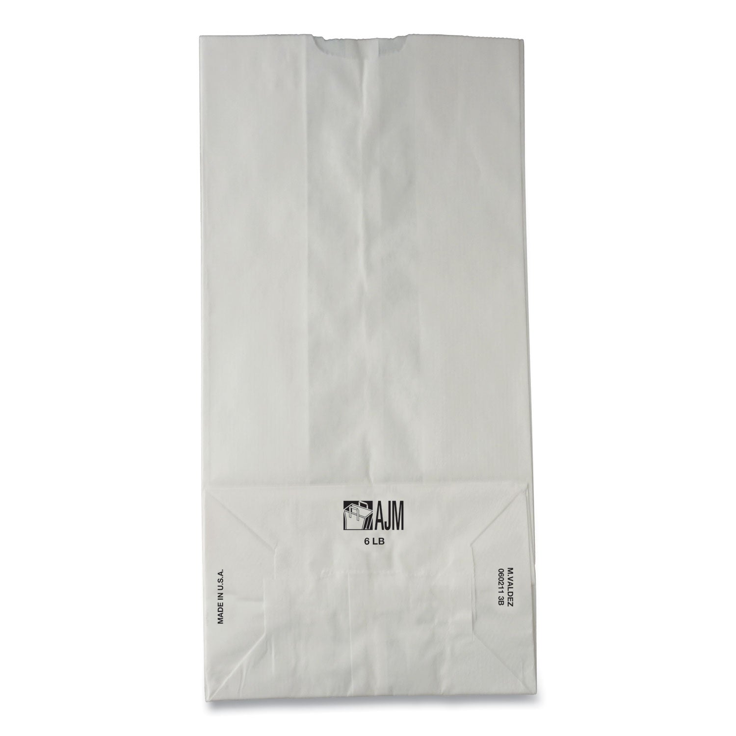 Ross & Wallace Paper Products Grocery Paper Bags, #6 Size, 5.88" x 3.63" x 11", White, 500/Bundle