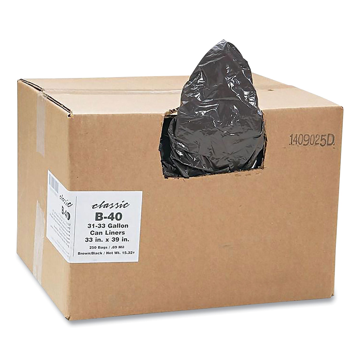 33 Gal Low-Density Can Liners | 250 ct | Black