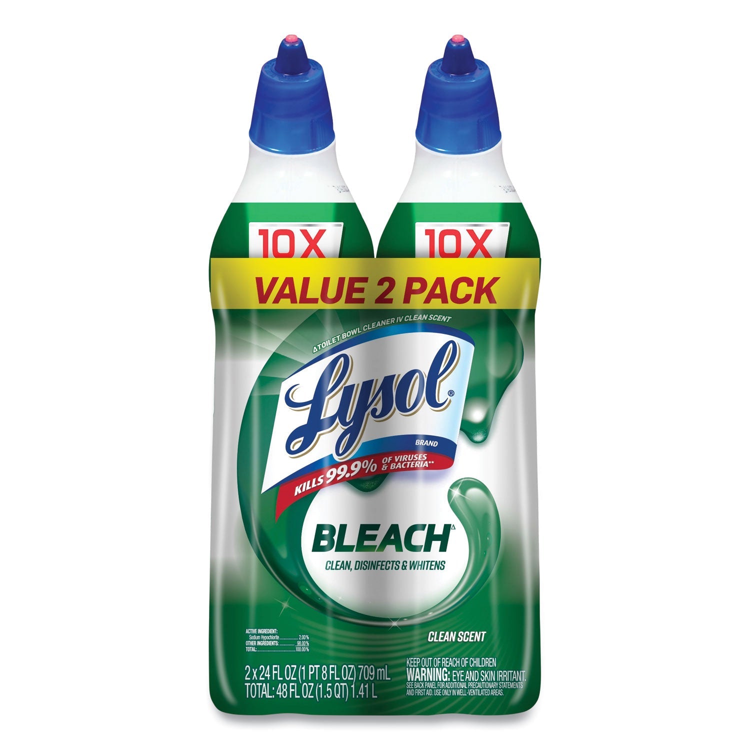 LYSOL® Brand Disinfectant Toilet Bowl Cleaner With Bleach, 24 Oz, 2/pack