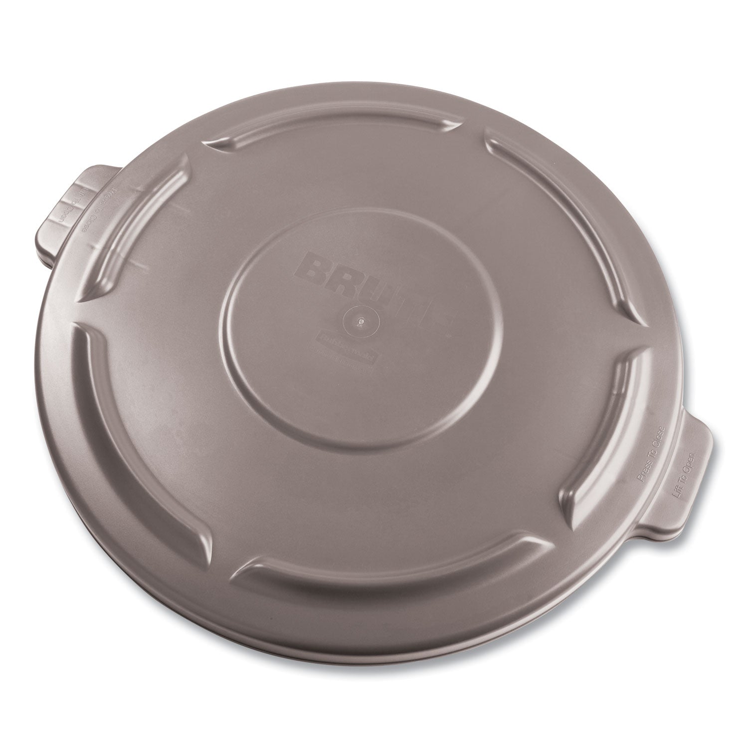 Rubbermaid® Commercial BRUTE Self-Draining Flat Top Lid, for 32 gal Round BRUTE Containers, 22.25" Diameter, Gray