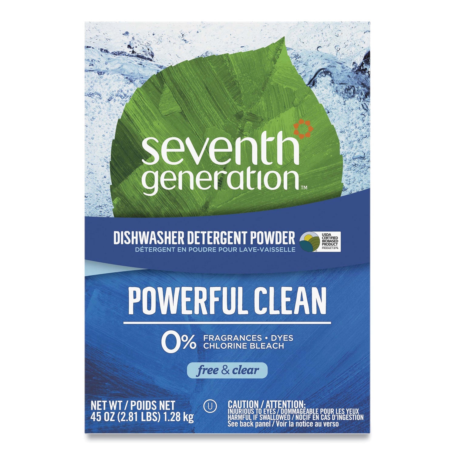 Seventh Generation® Automatic Dishwasher Powder, Free And Clear, 45oz Box, 12/carton