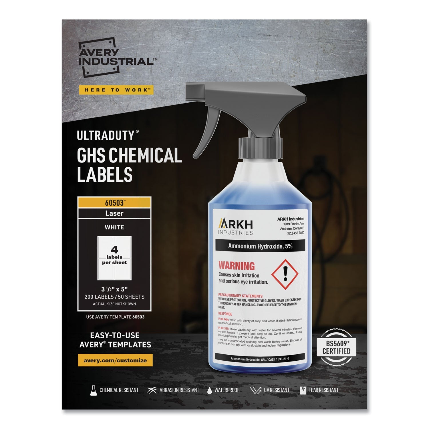 Ultraduty Ghs Chemical Waterproof Labels | White
