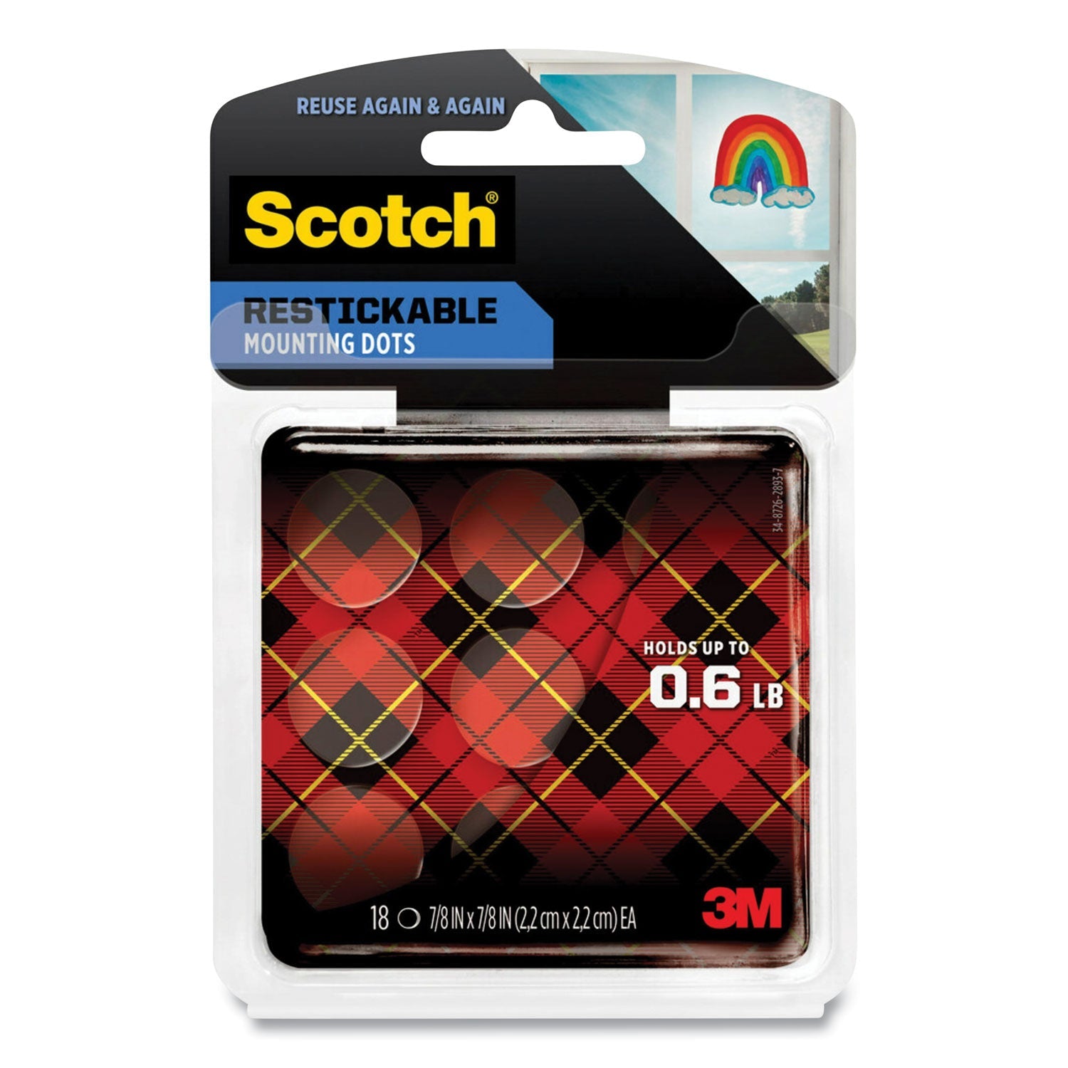 Scotch® Restickable Mounting Tabs | Clear
