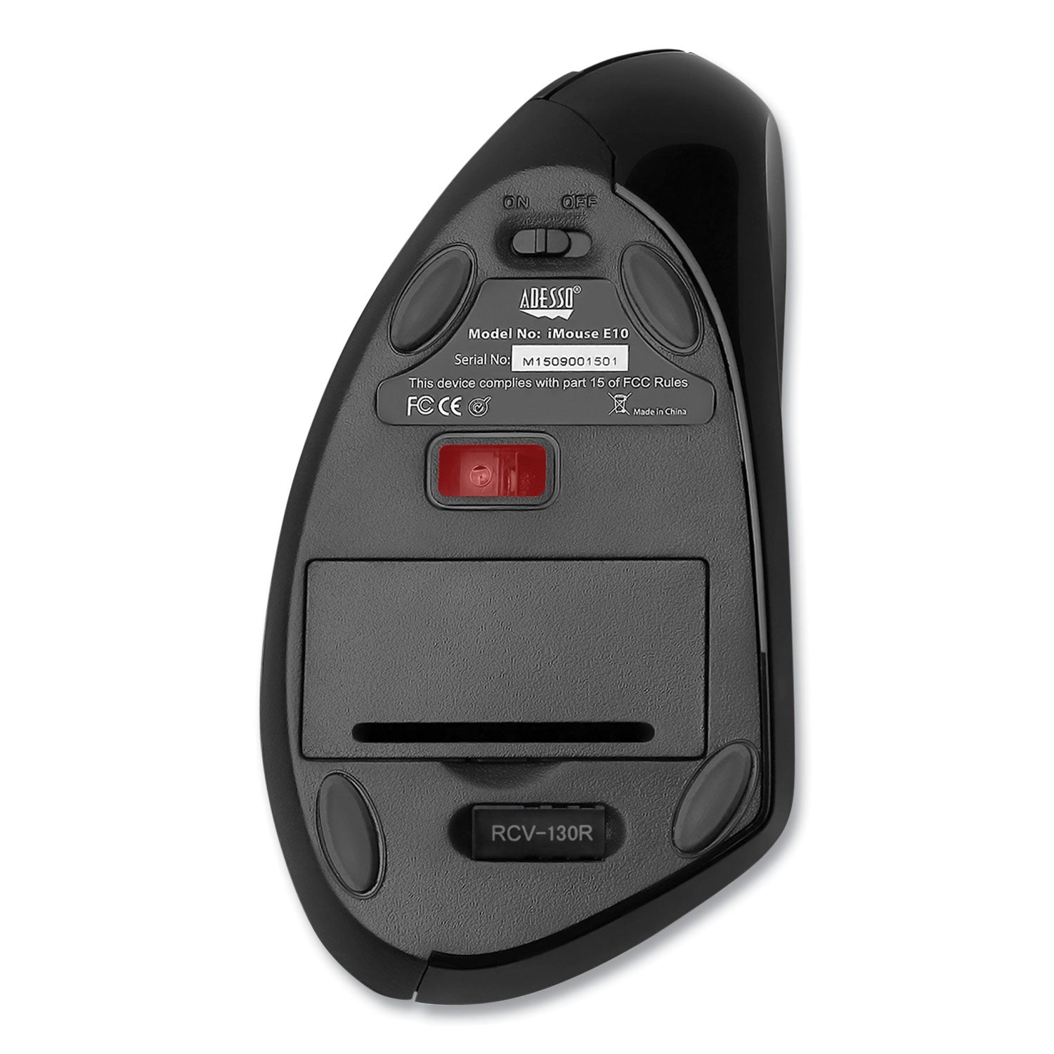Adesso Imouse E10 Wireless Vertical Ergonomic Usb Mouse, 2.4 Ghz Frequency/33 Ft Wireless Range, Right Hand Use, Black