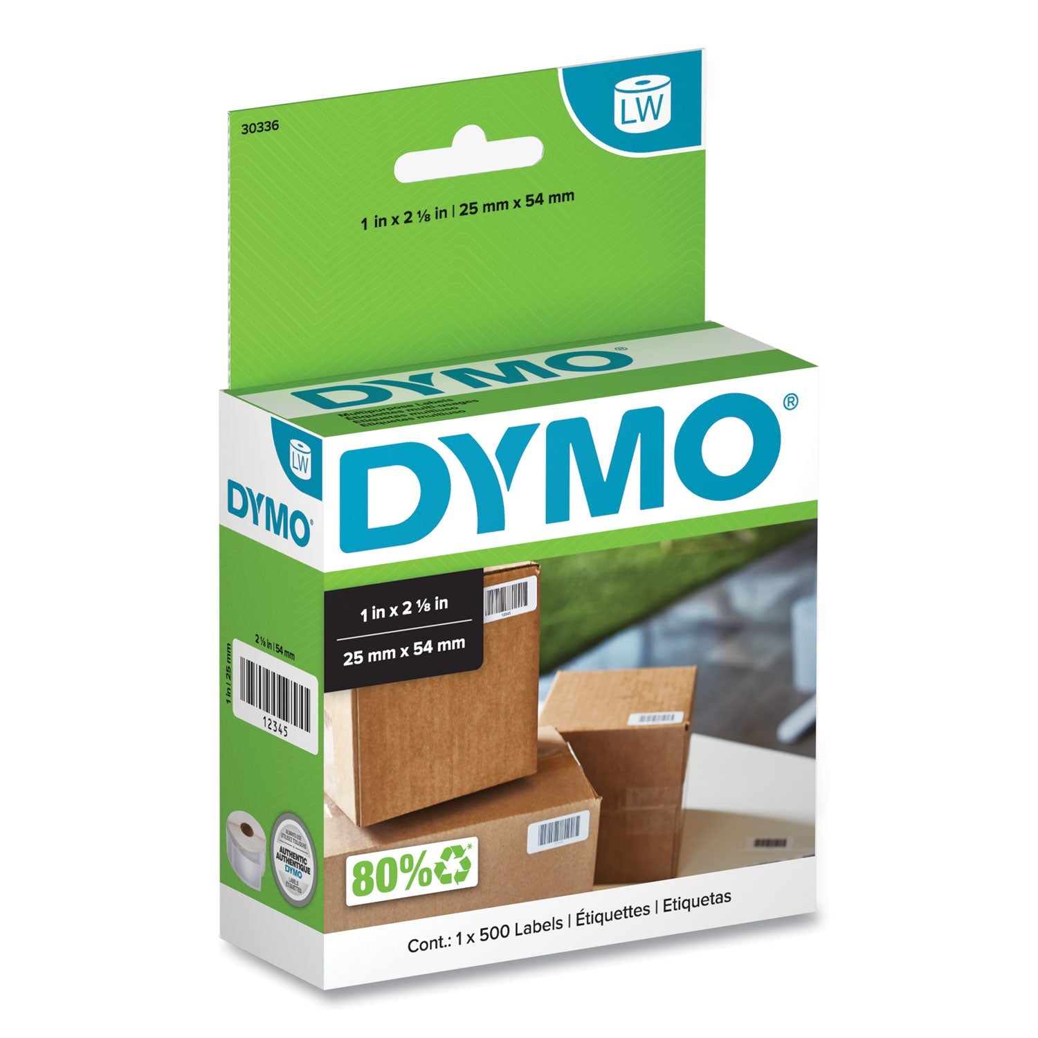 DYMO® Labelwriter Multipurpose Labels, 1" X 2.12", White, 500 Labels/roll