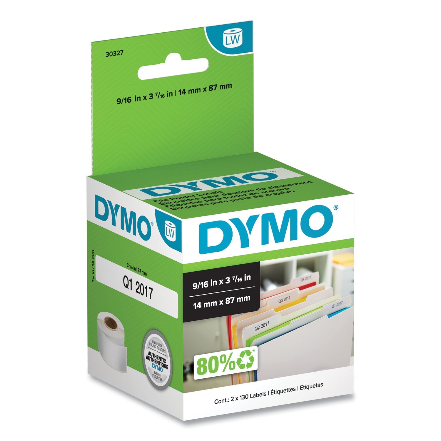 DYMO LabelWriter File Folder Labels | 2 Rolls/Pack