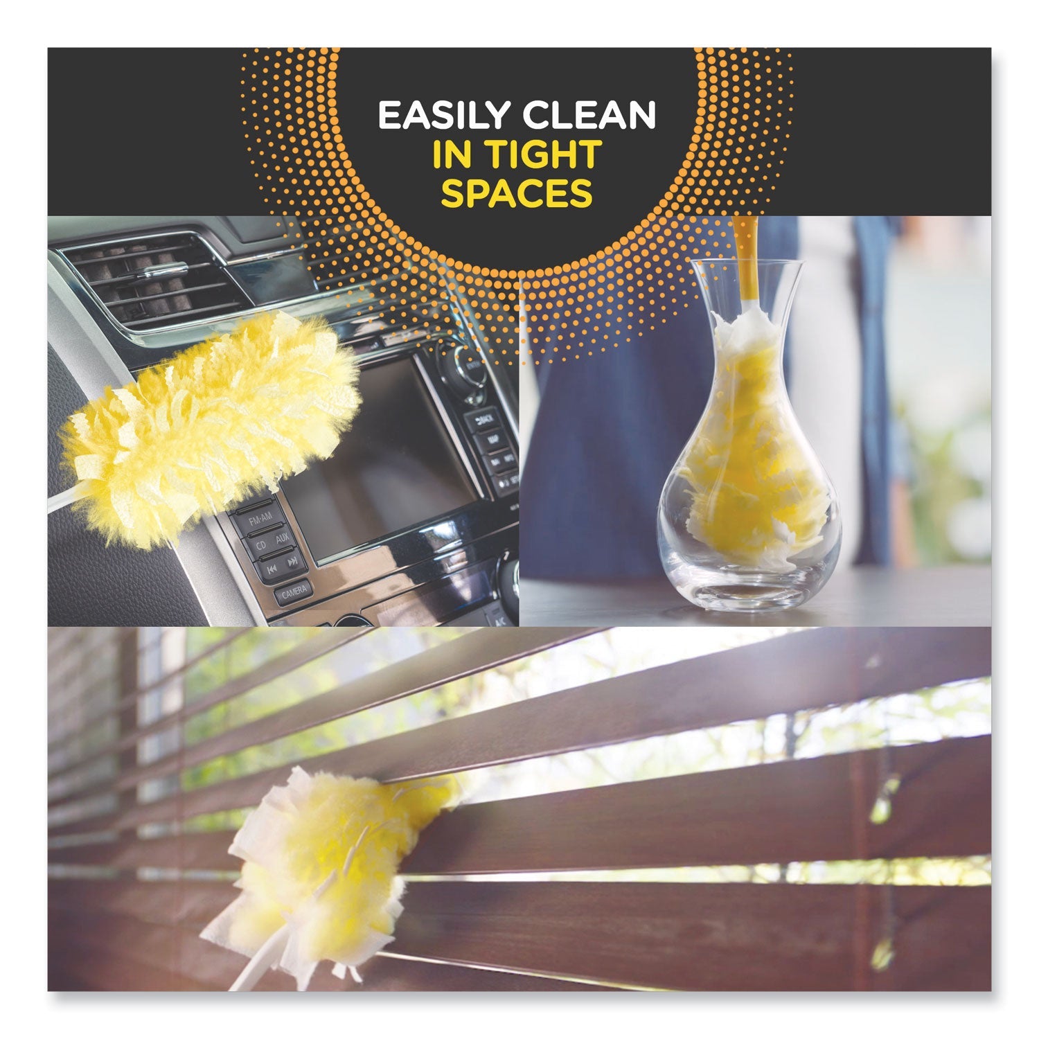 Swiffer® Heavy Duty Dusters Refill, Dust Lock Fiber, Yellow, 6/box, 4 Boxes/carton
