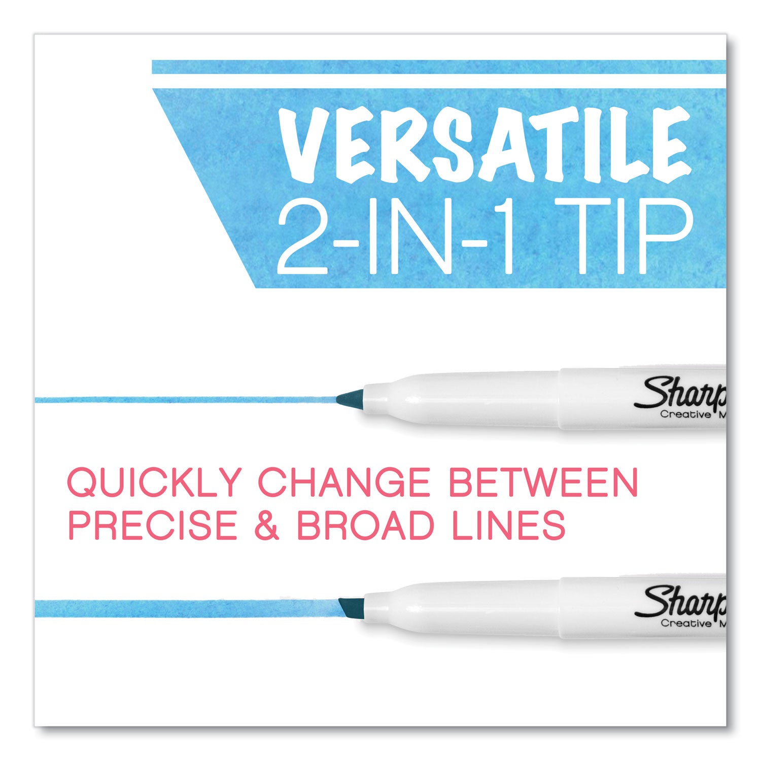 Sharpie® S-Note Creative Markers, Assorted Ink Colors, Chisel Tip, Assorted Barrel Colors, 12/Pack